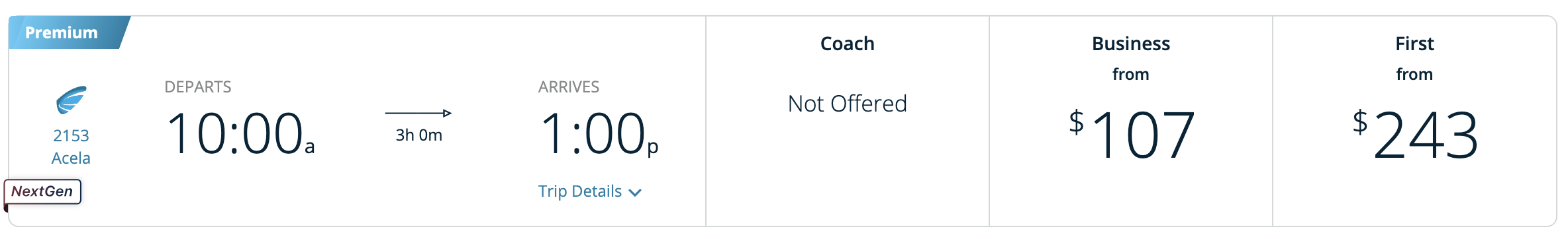 Amtrak NextGen Cash