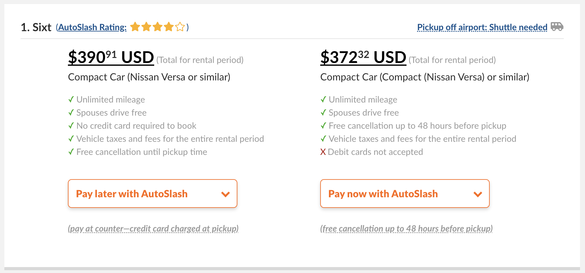 AutoSlash LAX 5 day rental cheapest AutoSlash LAX 5 day rental cheapest