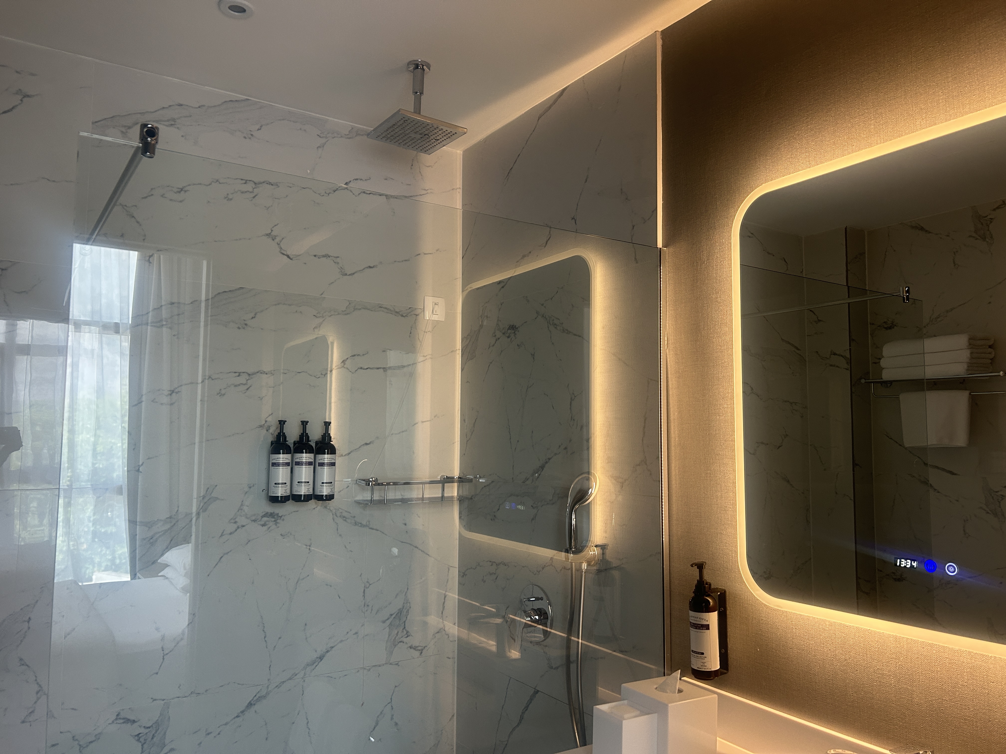 Bathroom and shower at the Hyatt Regency Kotor Bay Bathroom and shower at the Hyatt Regency Kotor Bay