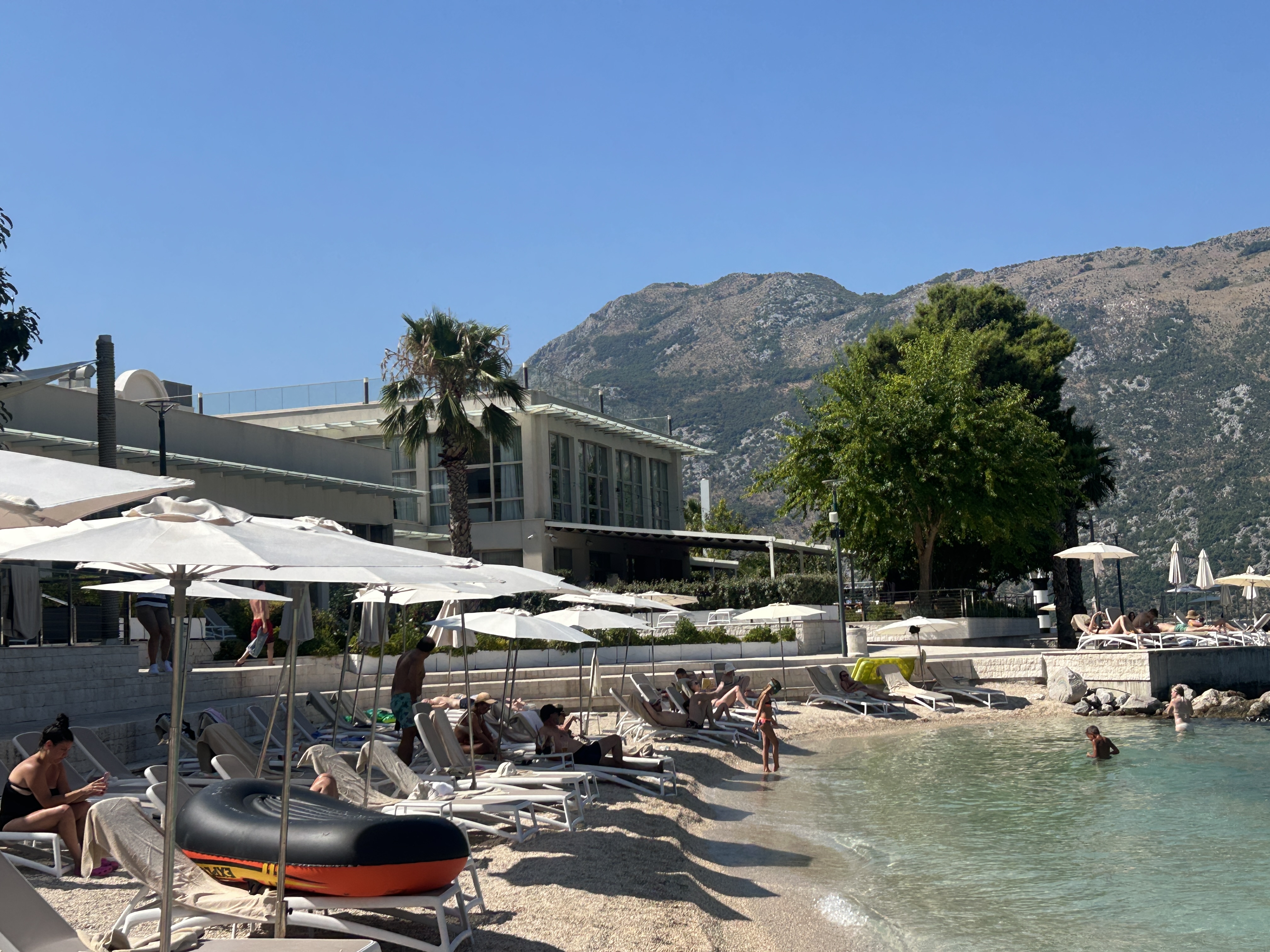 Beach chairs at the Hyatt Regency Kotor Bay Beach chairs at the Hyatt Regency Kotor Bay