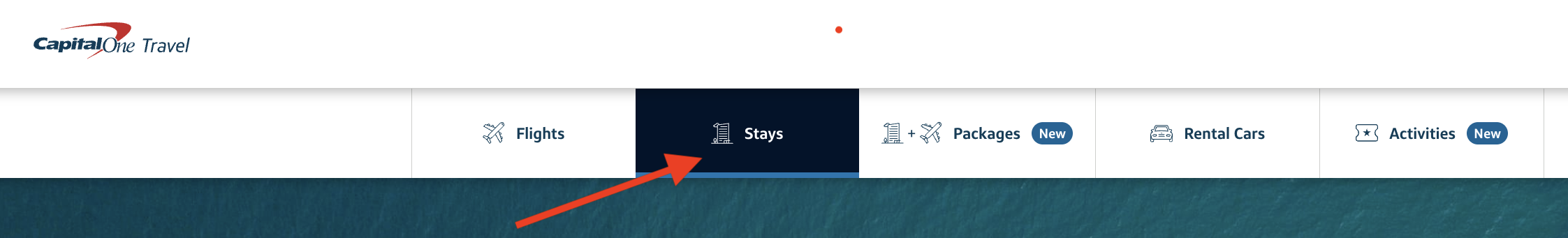 Capital One Travel stays search page Capital One Travel stays search page
