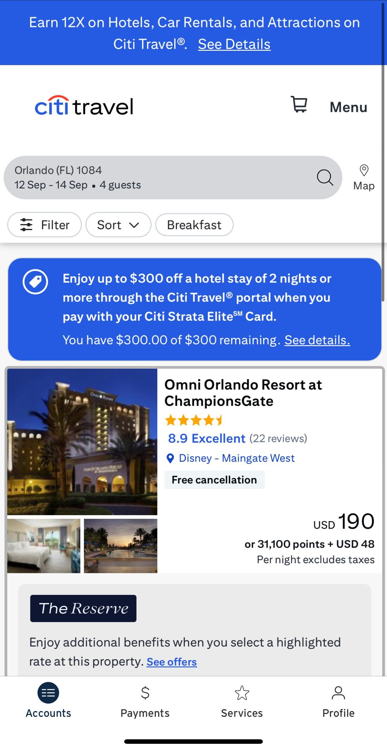 Citi Travel $300 credit Citi Travel $300 credit