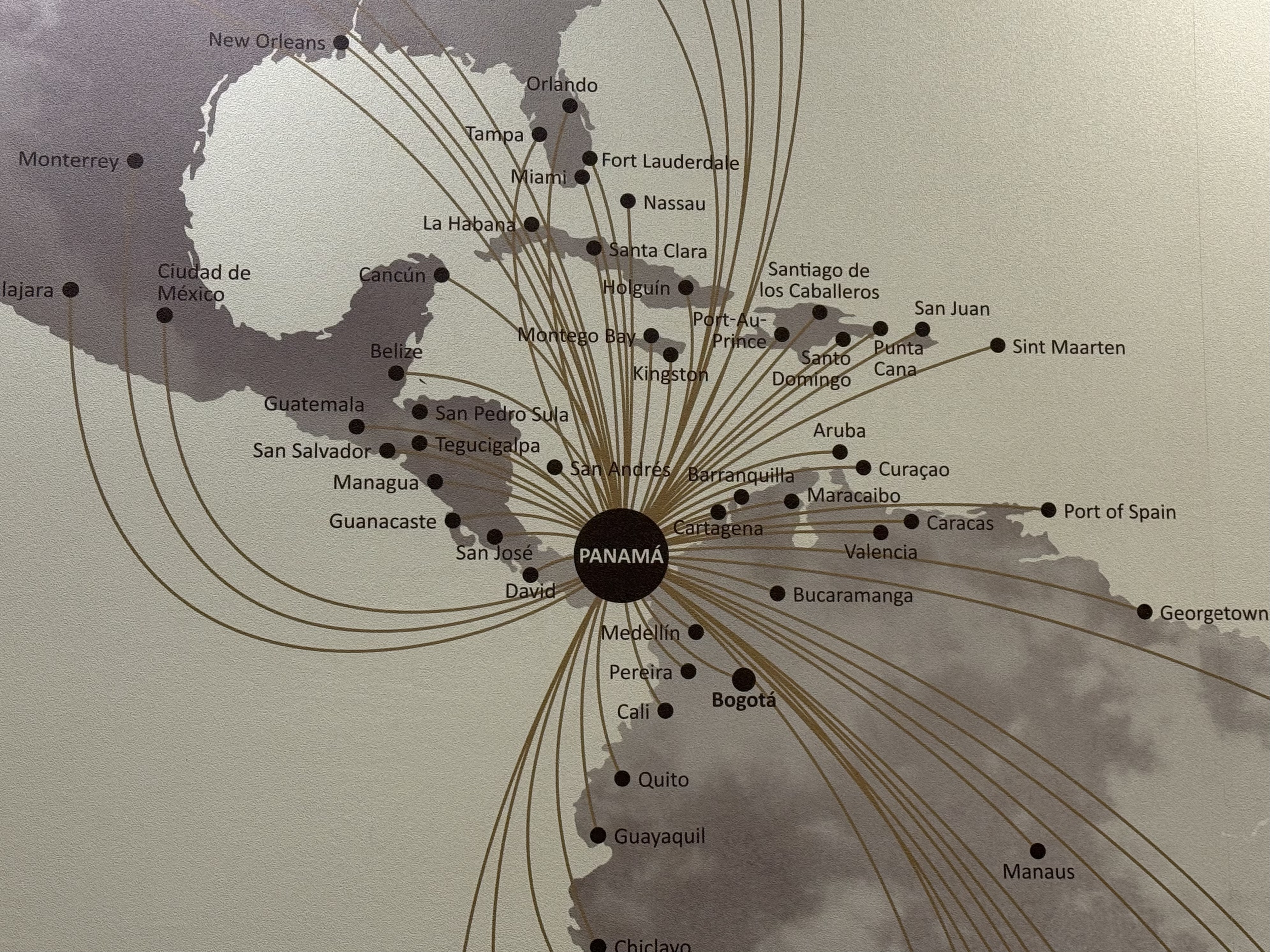 Copa Airlines route map Copa Airlines route map