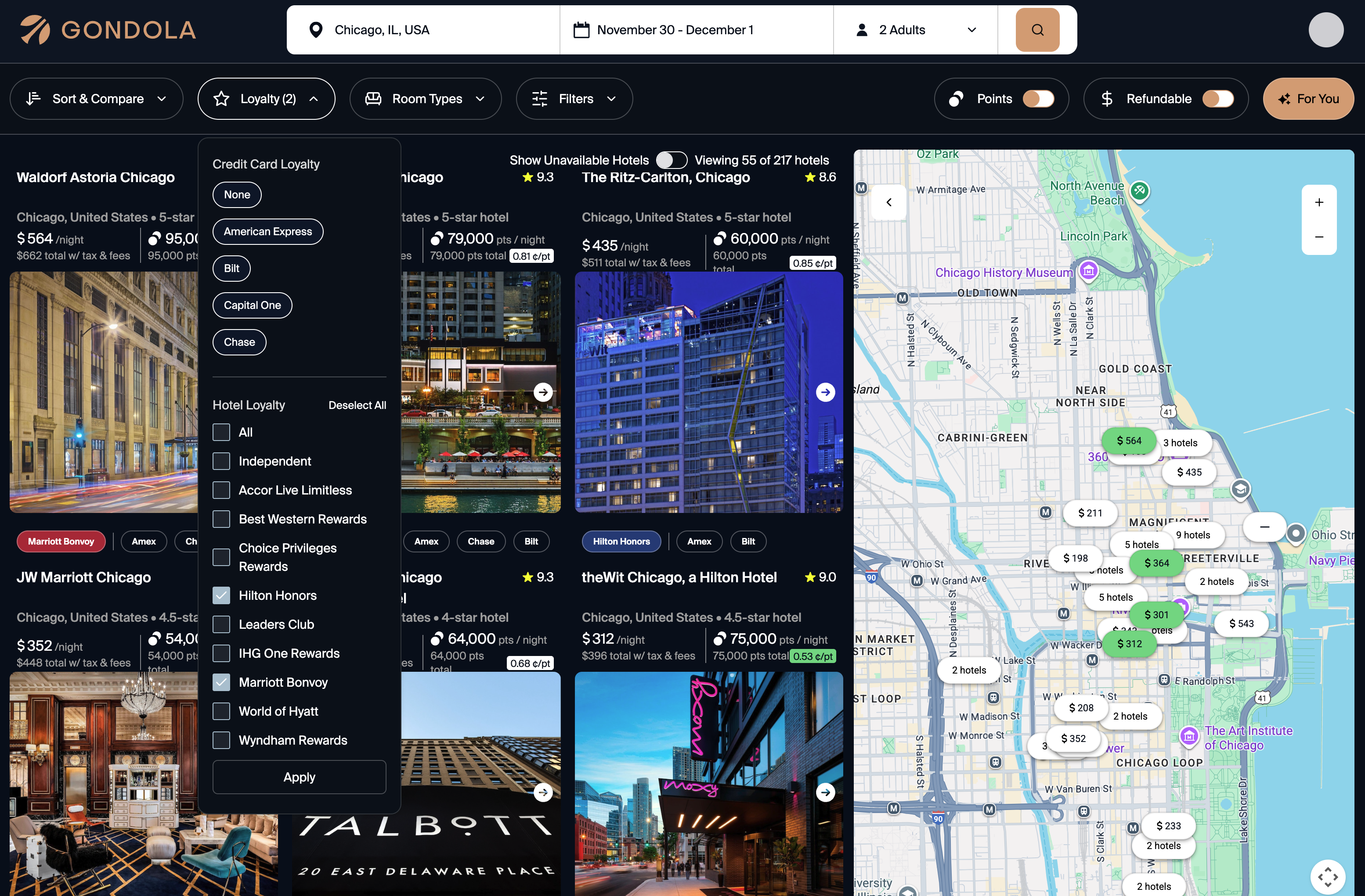 Filtering By Loyalty Program on Gondola
