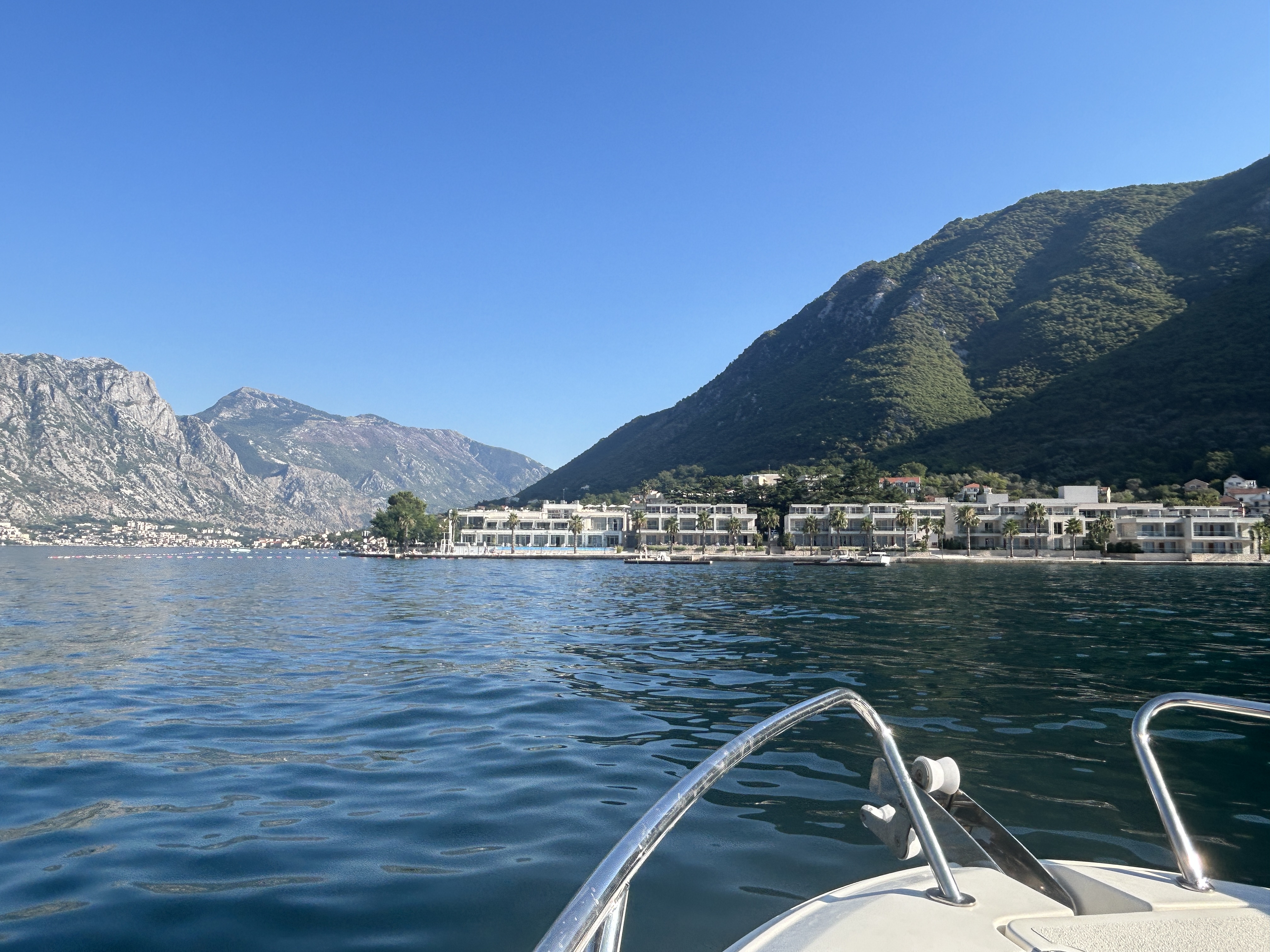 Heading toward the Hyatt Regency Kotor Bay boat dock Heading toward the Hyatt Regency Kotor Bay boat dock