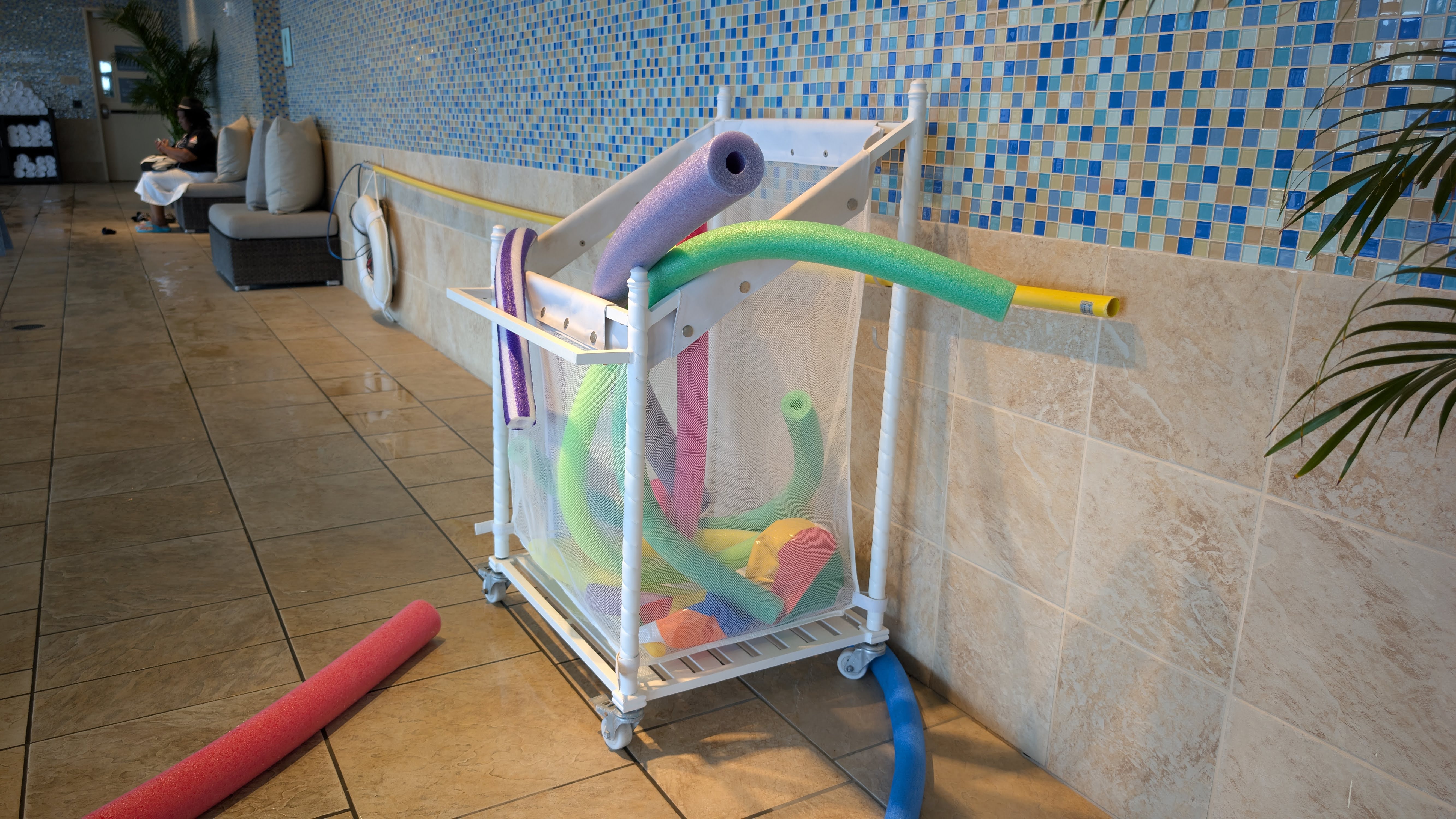 Hilton Americas Houston rooftop pool toys