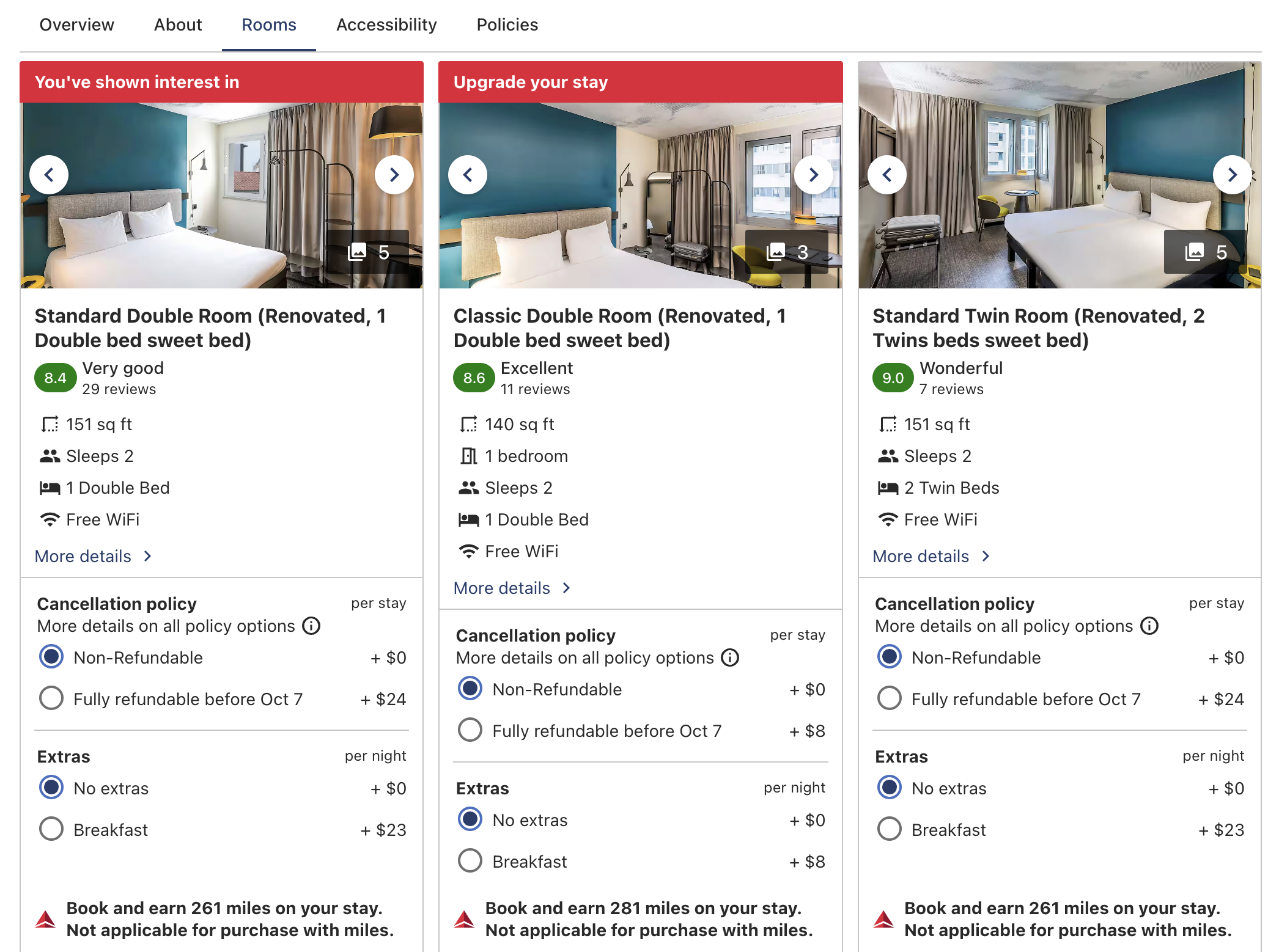 Ibis Lisboa Centro Saldanha room types Delta Stays