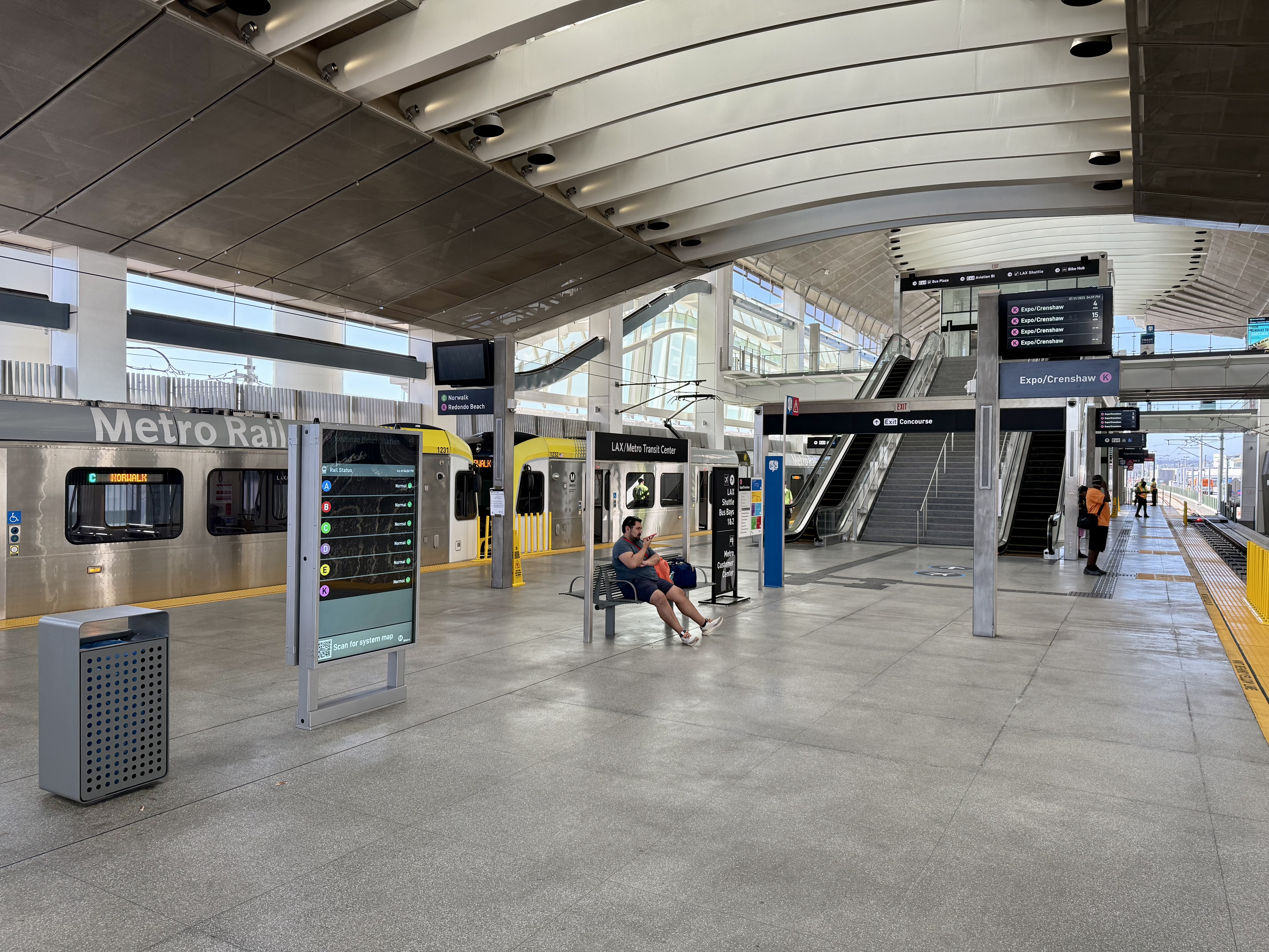 LAX Metro transit center empty platform LAX Metro transit center empty platform
