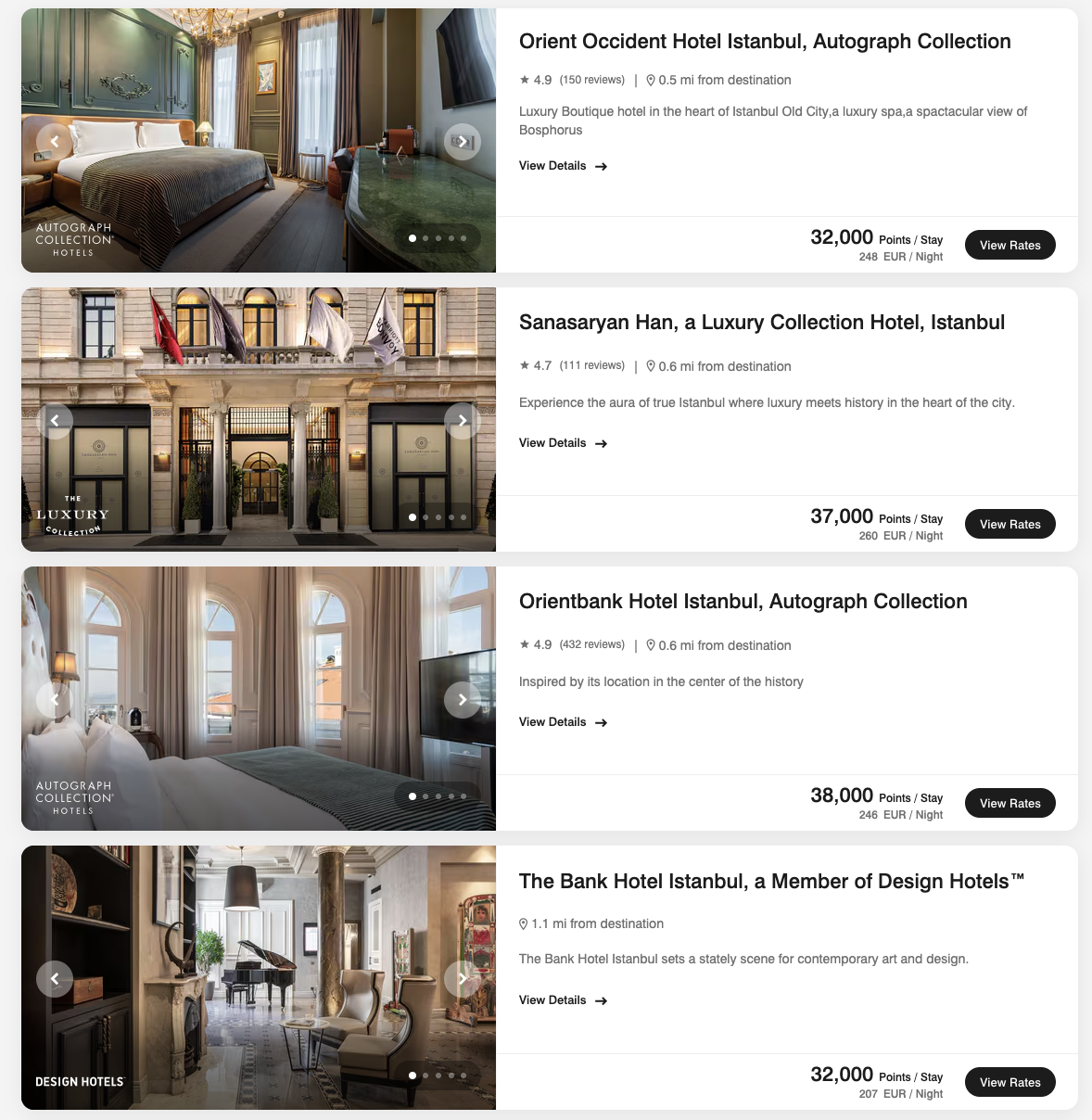 Marriott Istanbul FNC options
