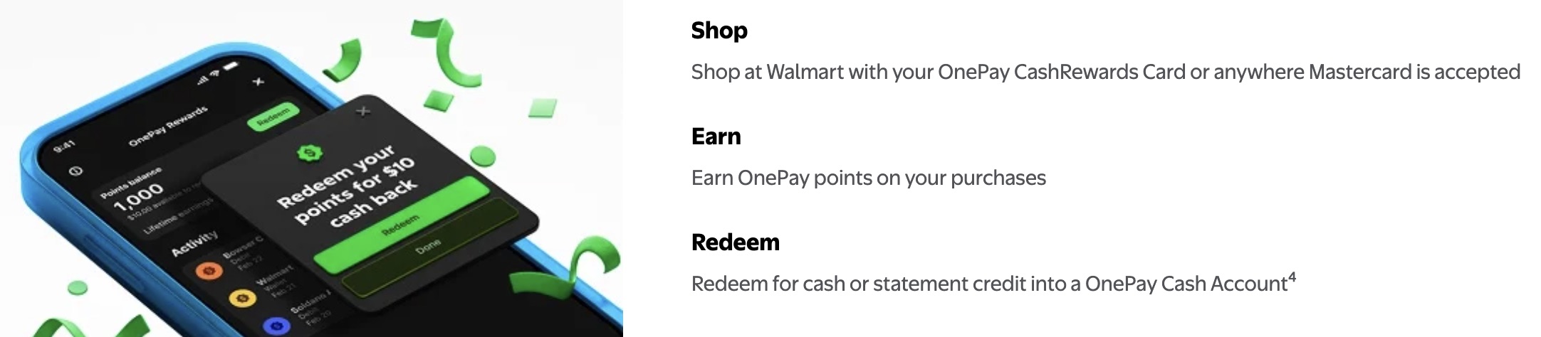 OnePay CashRewards Walmart