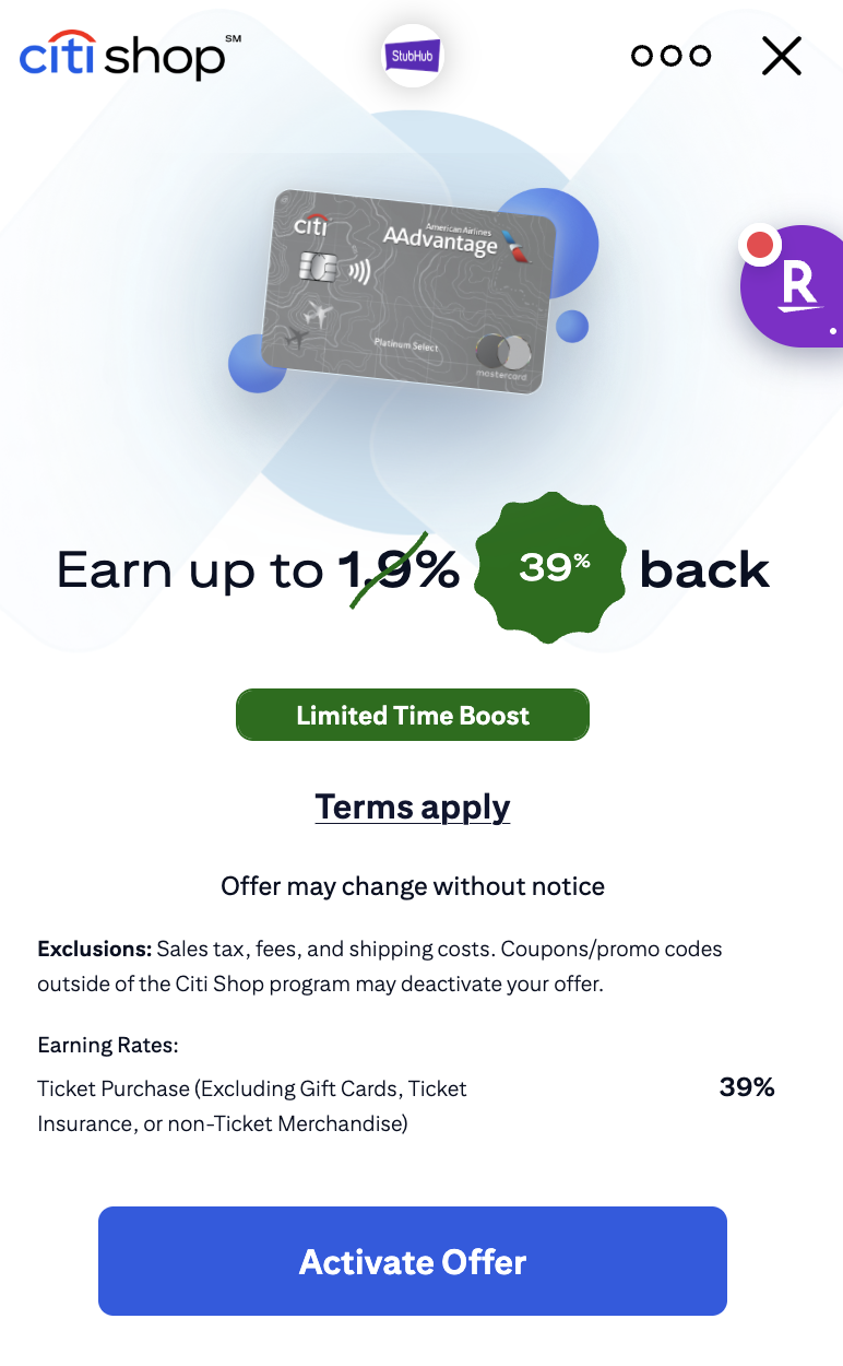 Screenshot 2025 08 05 at 8.35.34 AM Citi shop day stubhub