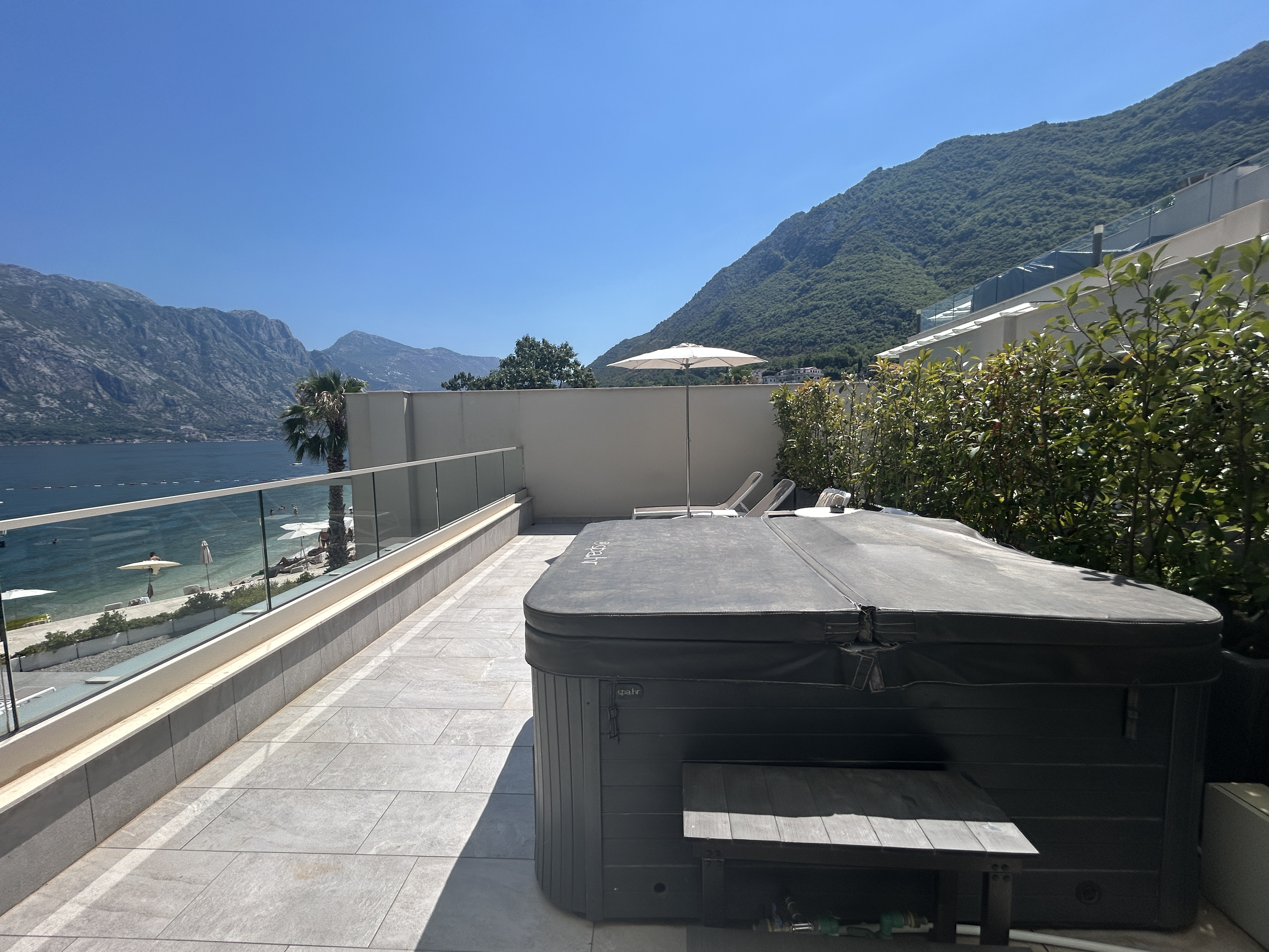 Terrace and jacuzzi at Hyatt Regency Kotor Bay Terrace and jacuzzi at Hyatt Regency Kotor Bay