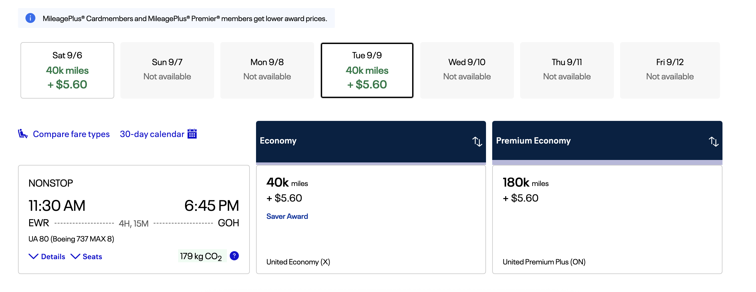 UA EWR to GOH UA EWR to GOH