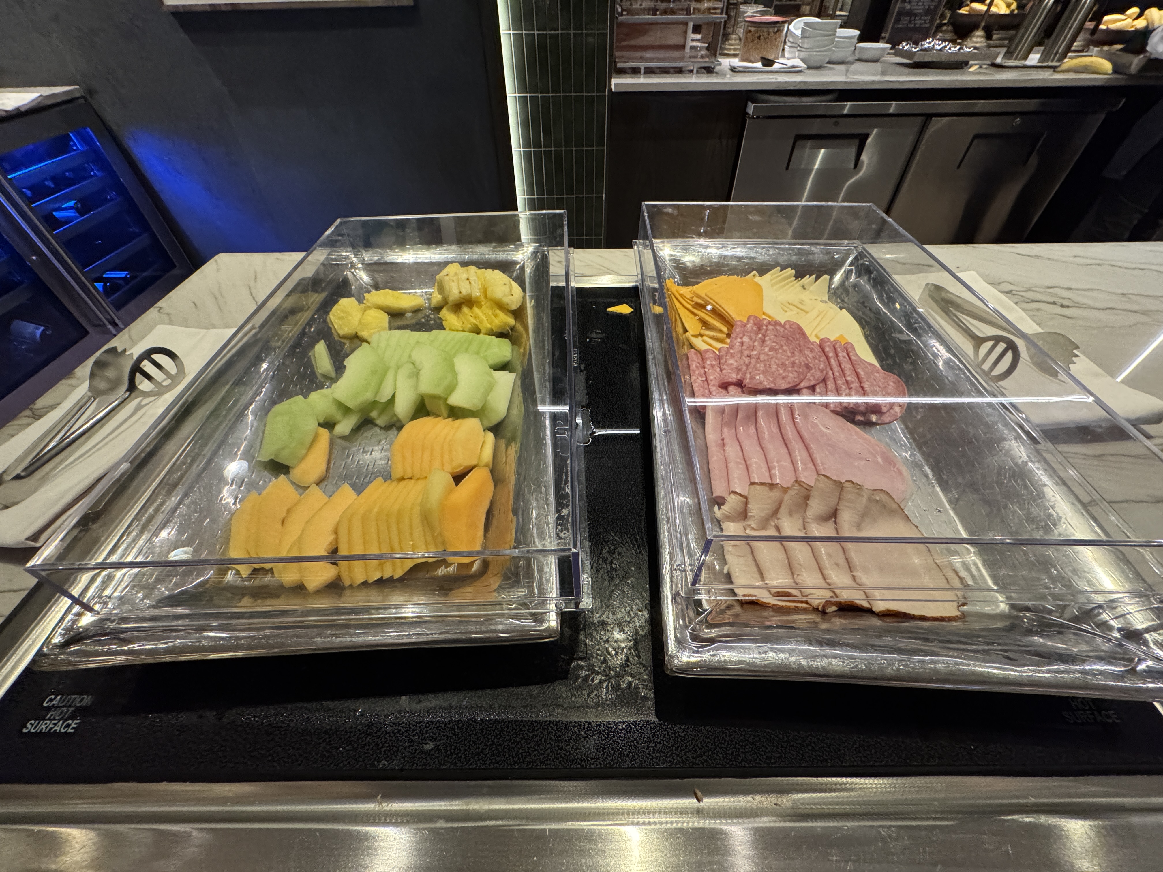Upper Stories lounge cold cuts and fruit
