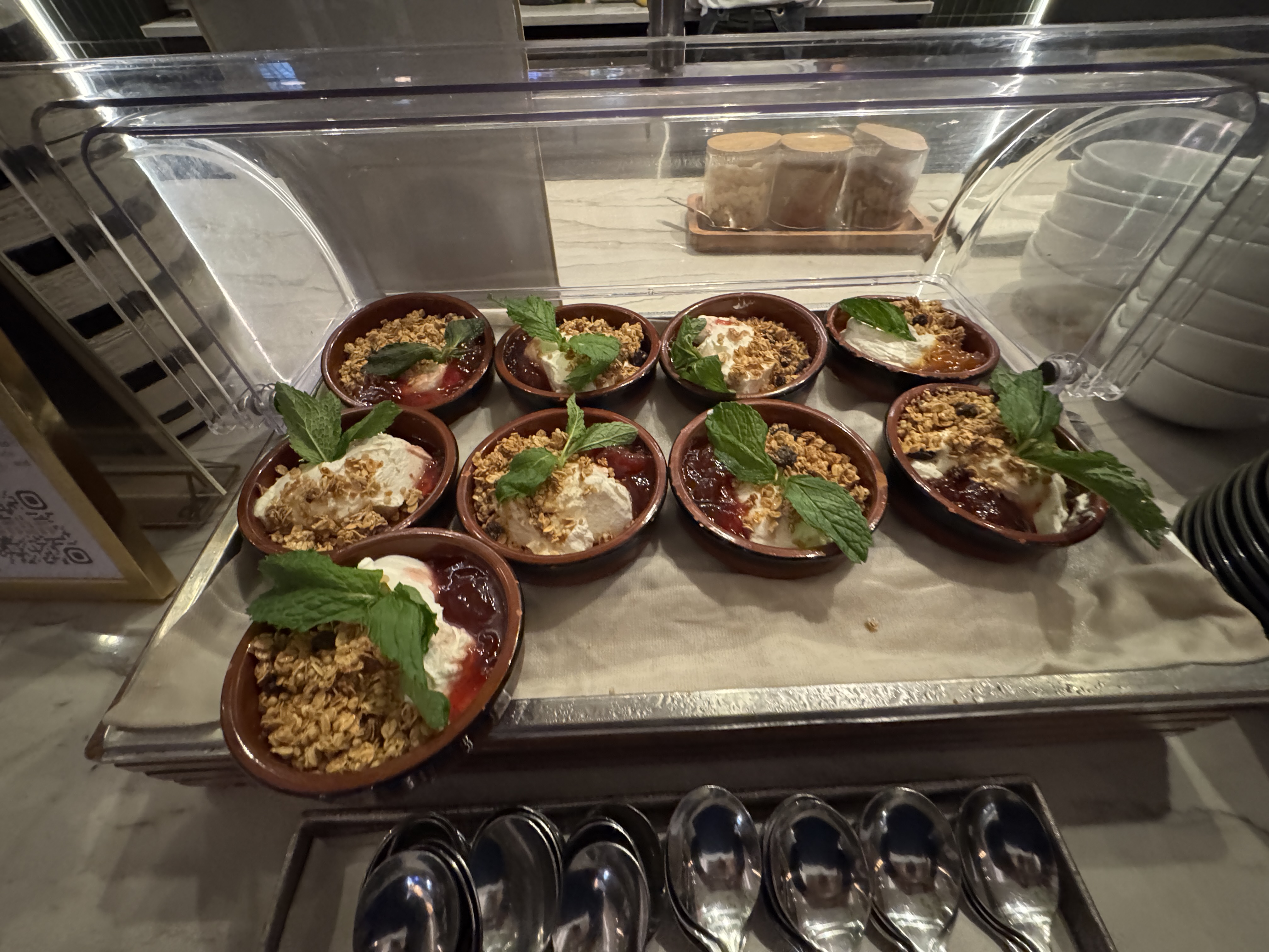 Upper Stories lounge yogurt parfait