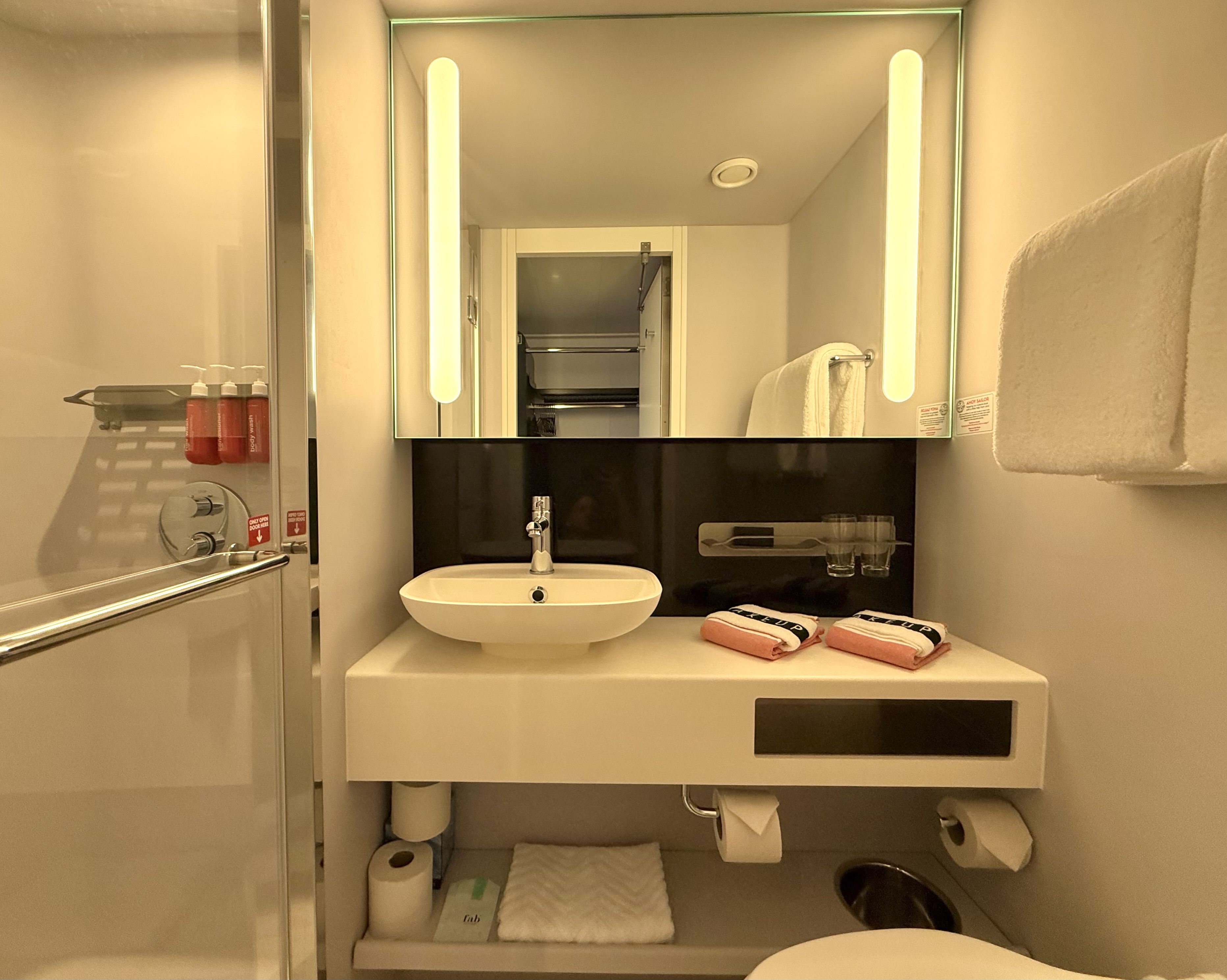Virgin Voyages Brilliant Lady Sea Terrace cabin bathroom Virgin Voyages Brilliant Lady Sea Terrace cabin bathroom
