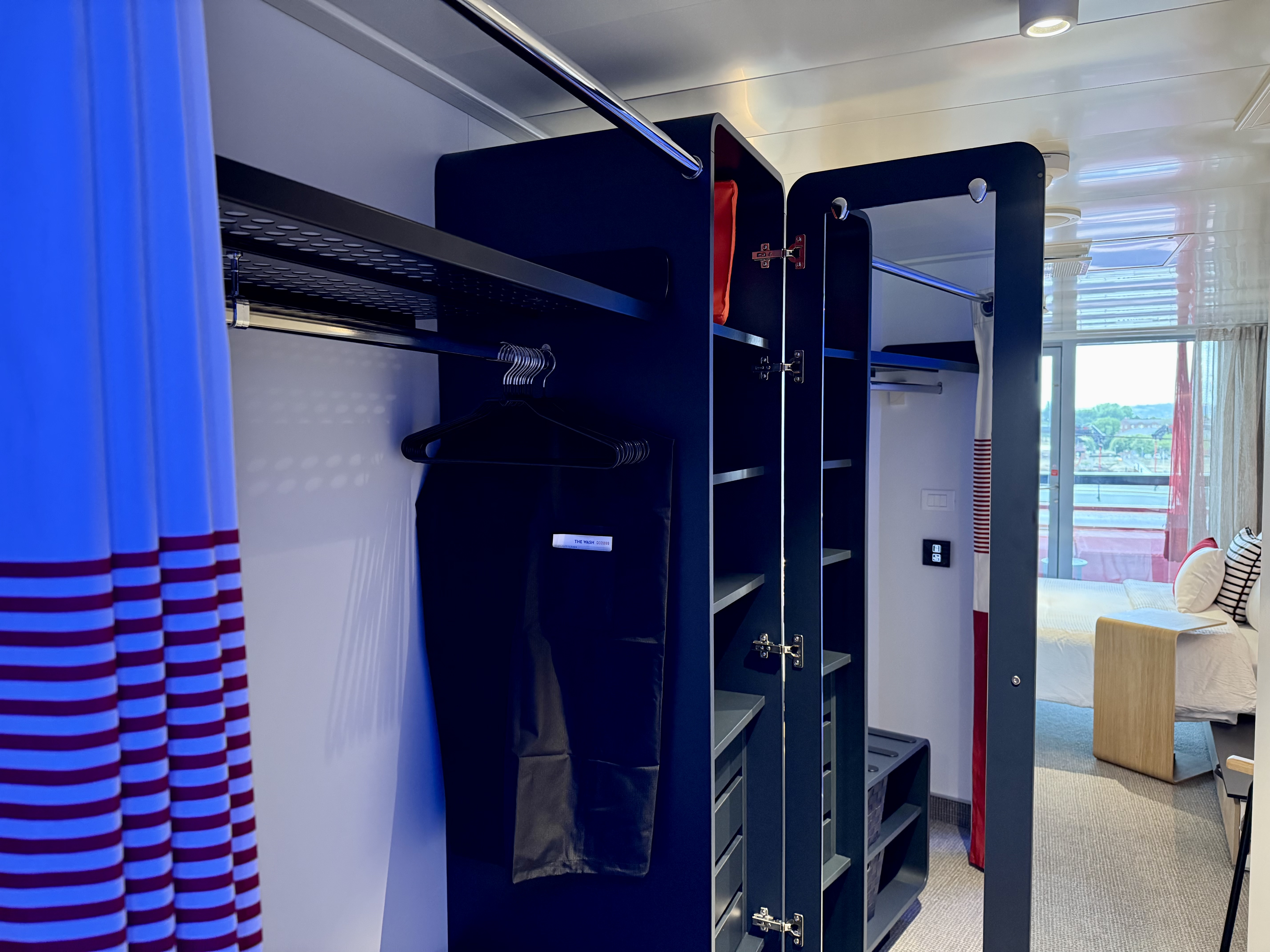 Virgin Voyages Brilliant Lady Sea Terrace cabin storage Virgin Voyages Brilliant Lady Sea Terrace cabin storage