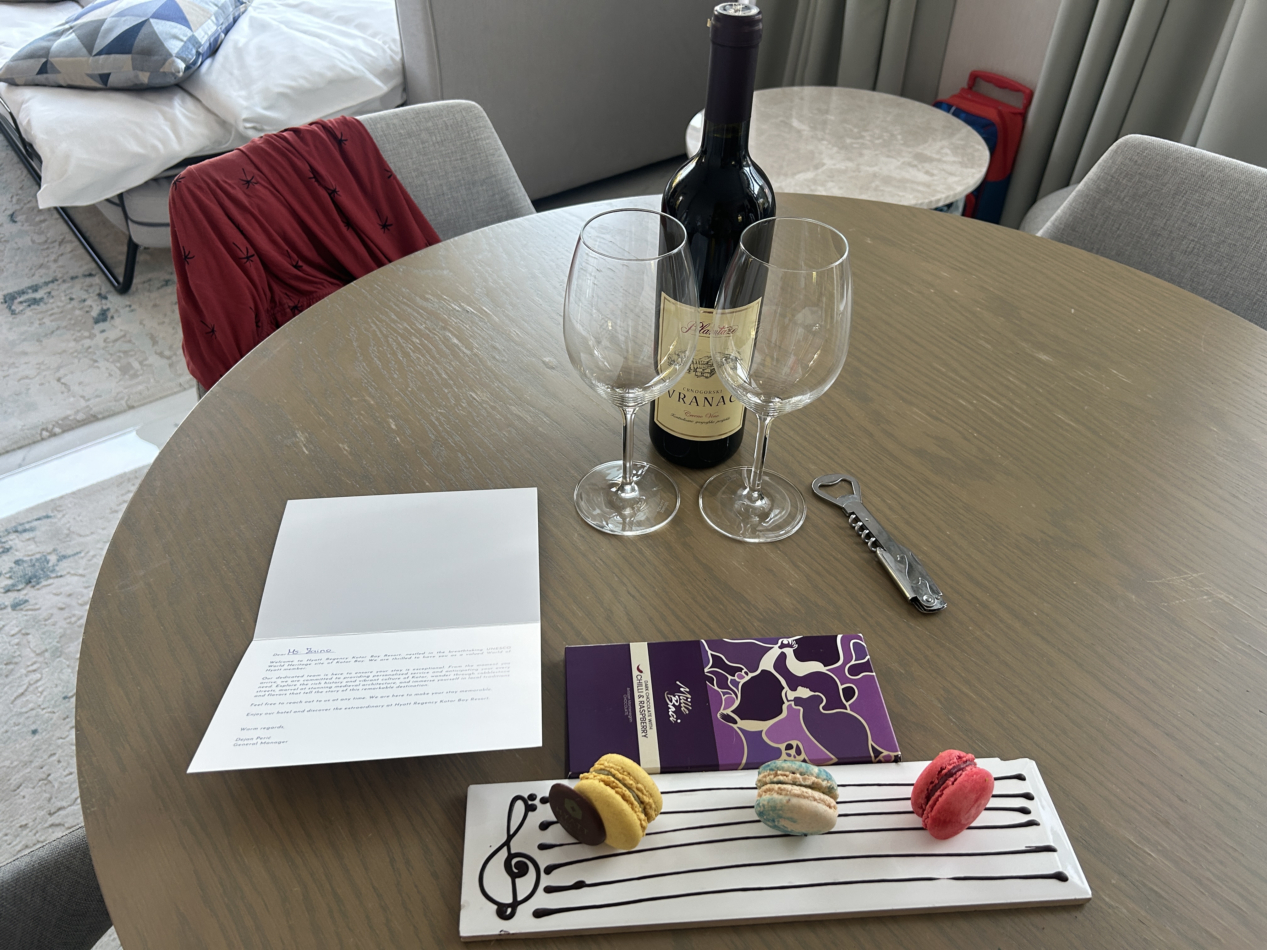 Welcome gift Hyatt Regency Kotor Bay Welcome gift Hyatt Regency Kotor Bay