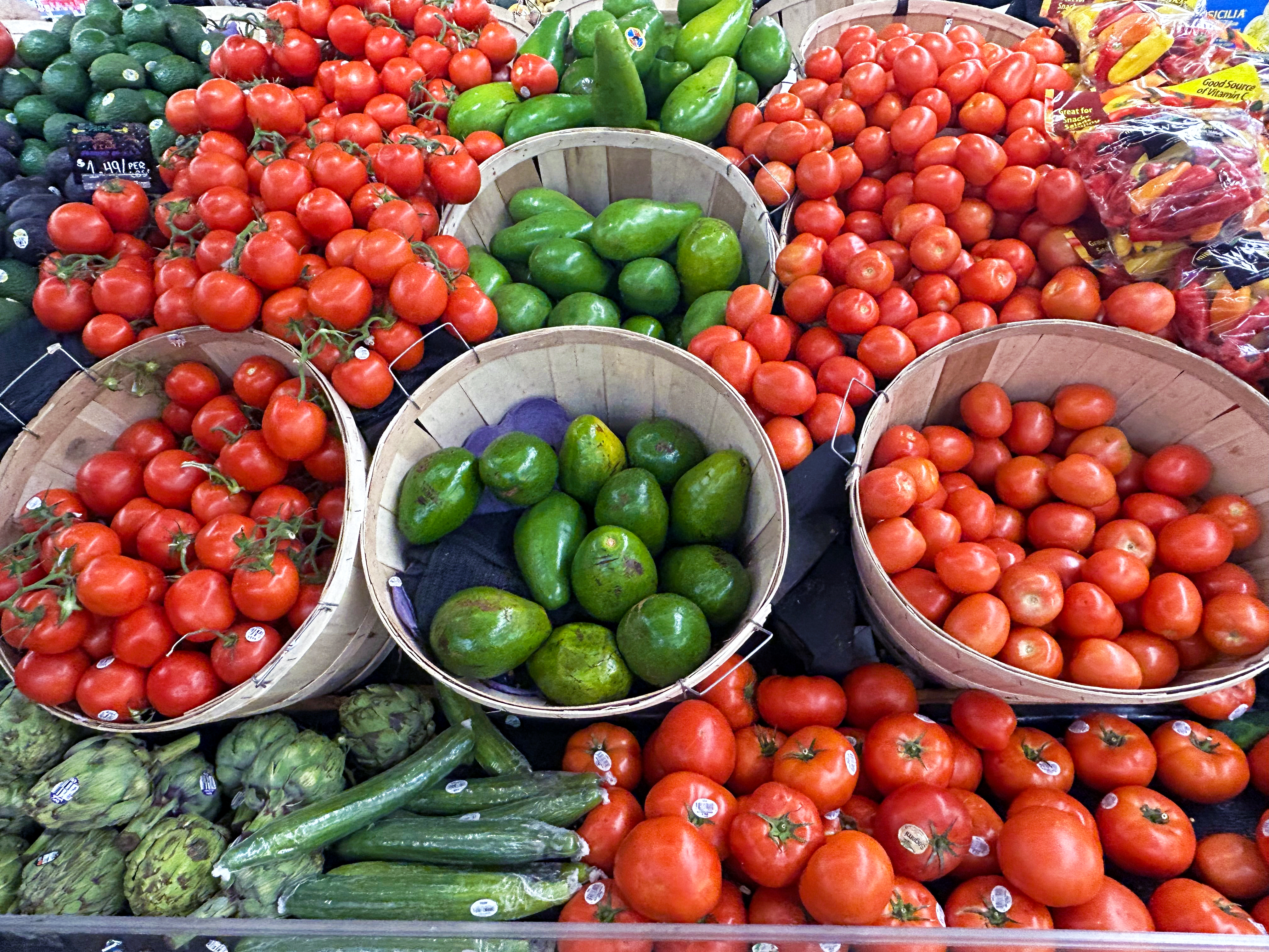 groceries supermarket tomato avocado