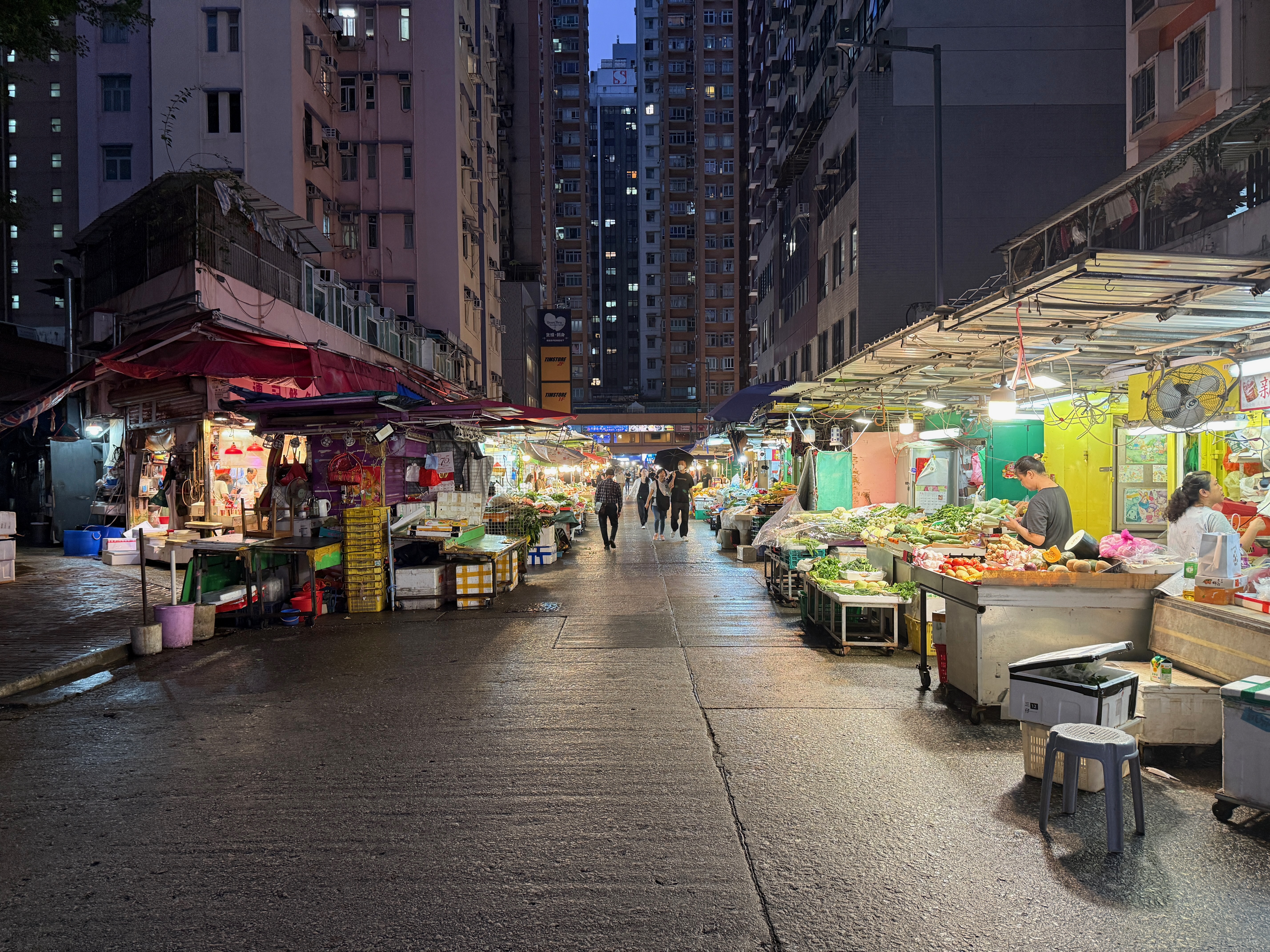 A street market in Hong Kong
