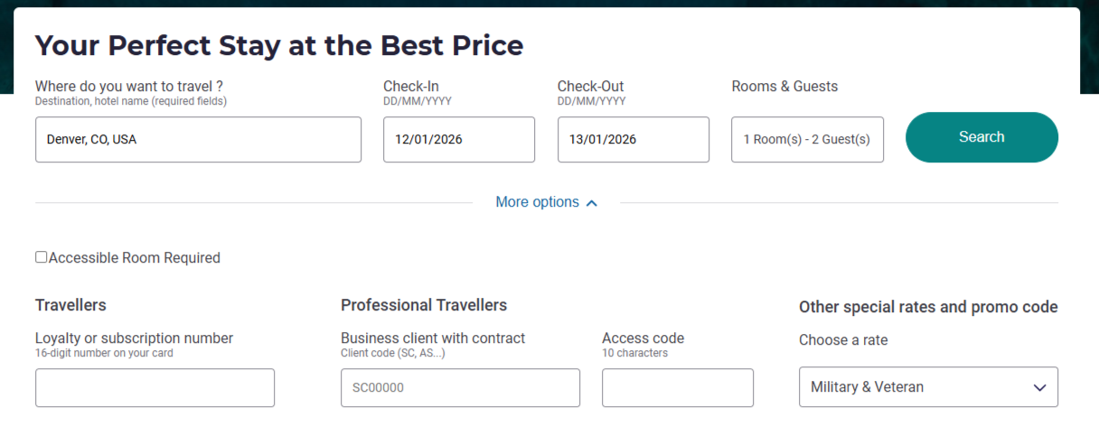 Accor military rate search Accor military rate search