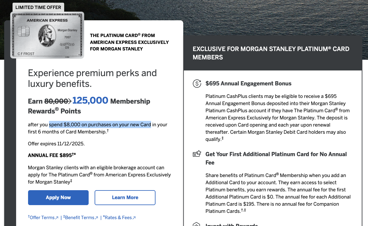 Amex Platinum For Morgan Stanley Offer Page