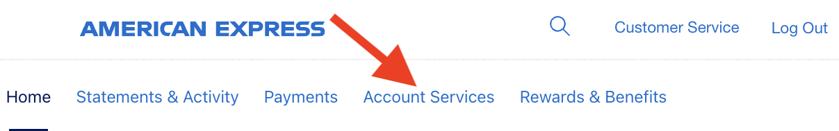 Amex account services option