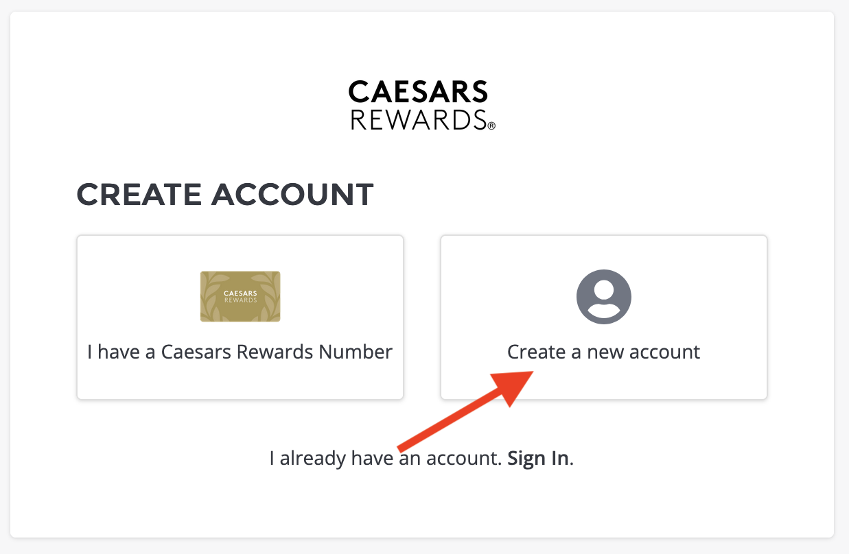 Caesars Rewards create new account Caesars Rewards create new account