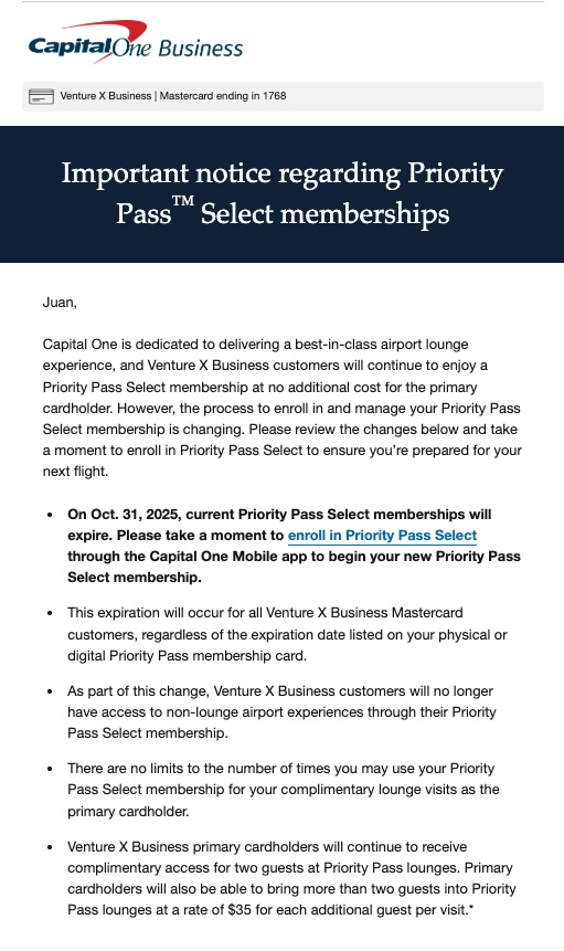 Capital One Venture X Business Email