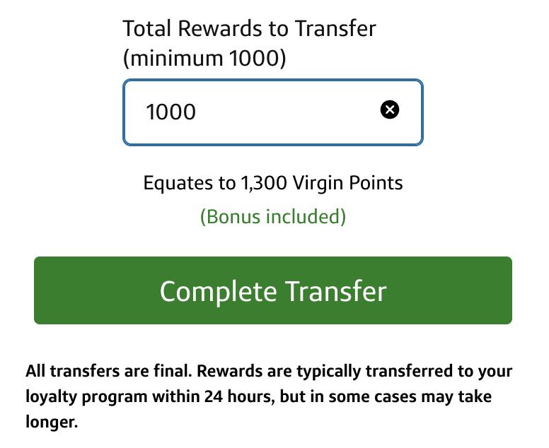 Capital One Virgin Red transfer example September 2025 Capital One Virgin Red transfer example September 2025