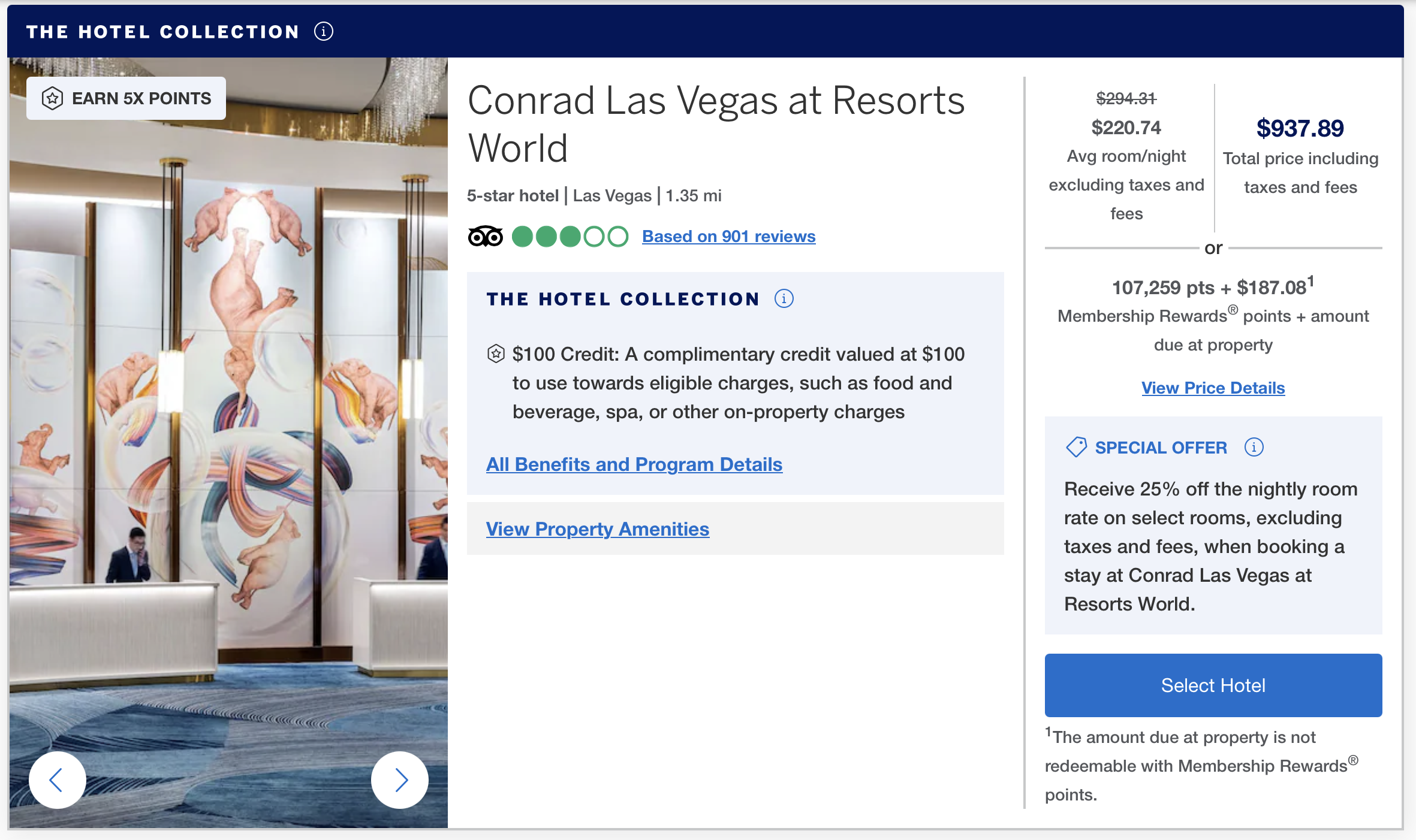 Conrad Las Vegas on Amex Travel