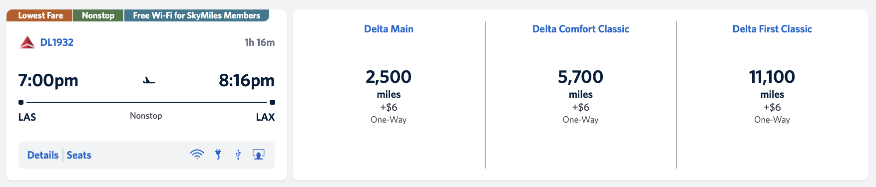 Delta Award Ticket from Las Vegas to Los Angeles Delta Award Ticket from Las Vegas to Los Angeles