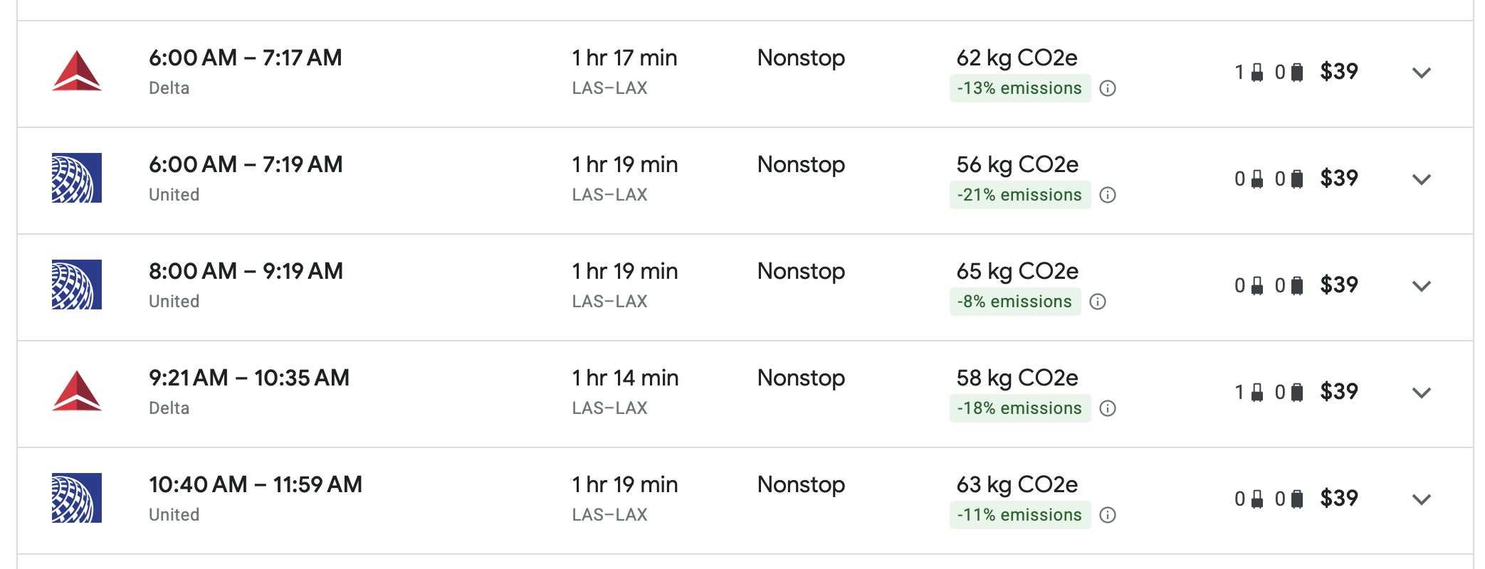 Delta and United flights from Las Vegas to Los Angeles on Google Flights Delta and United flights from Las Vegas to Los Angeles on Google Flights