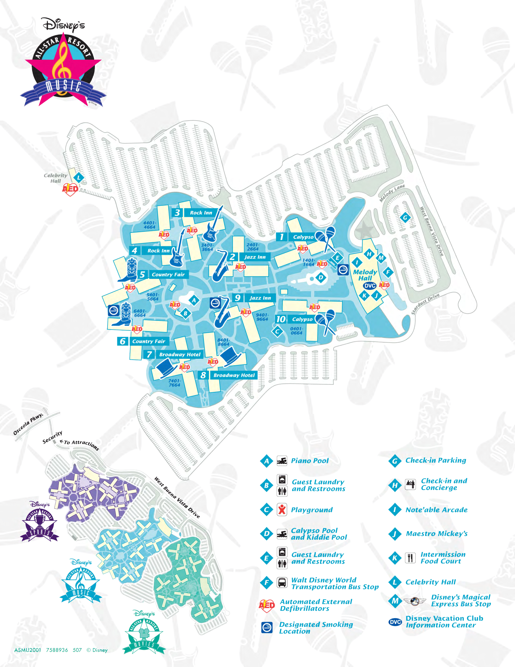 Disneys All Star Music Map