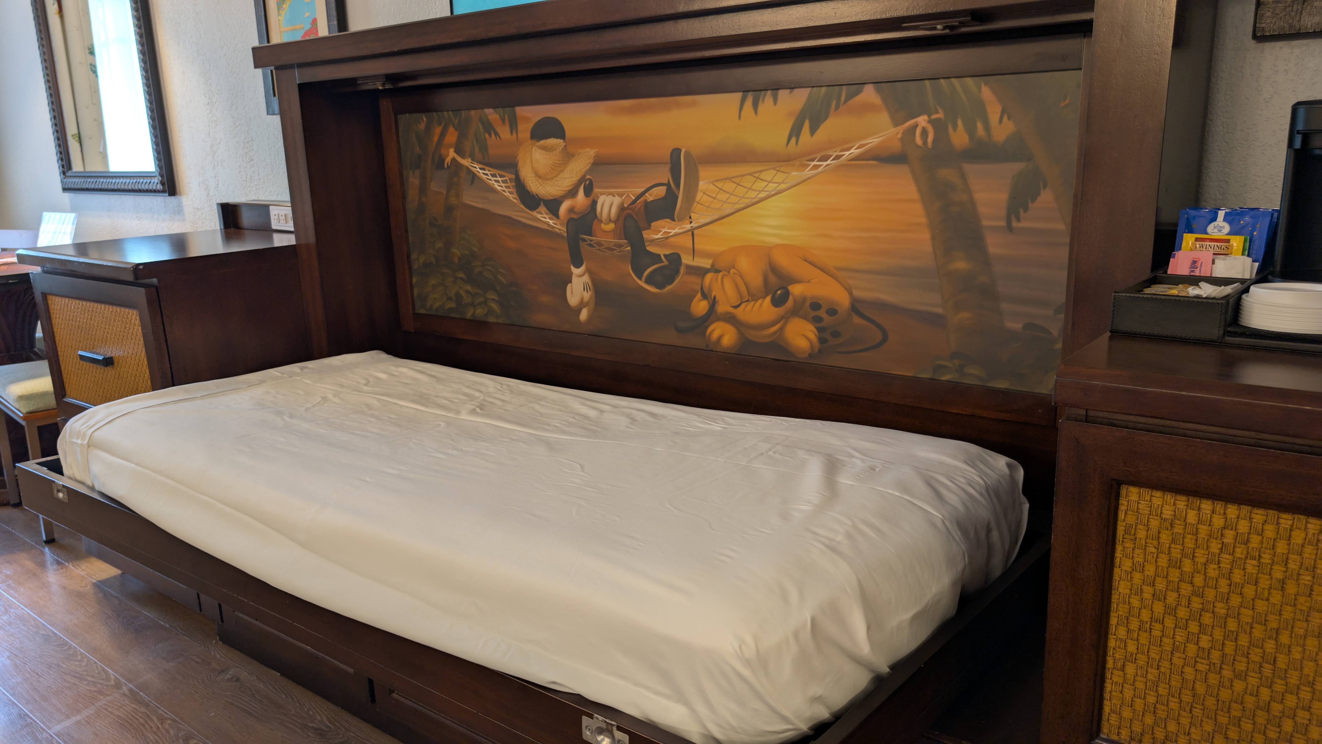 Disney’s Caribbean Beach Resort guest room pull down kids bed Disney's Caribbean Beach Resort guest room pull down kids bed