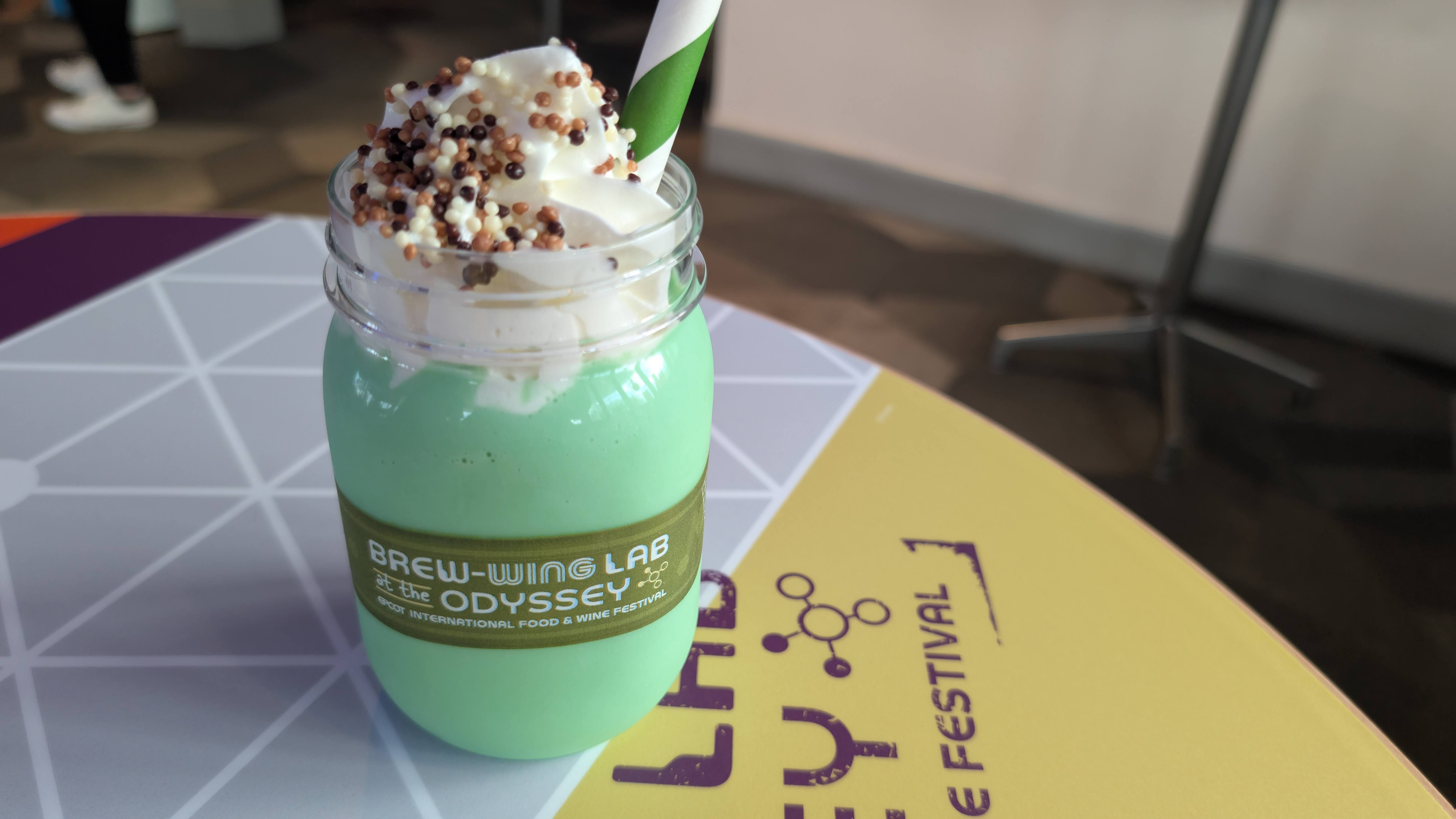 EPCOT Food & Wine Festival 2025 Brew Wing Lab pickle milk shake EPCOT Food & Wine Festival 2025 Brew Wing Lab pickle milk shake