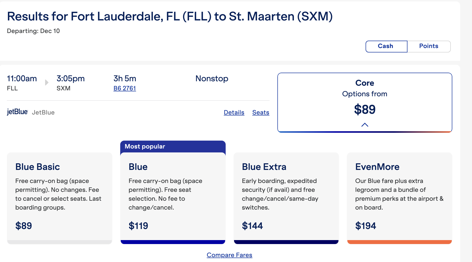 FLL SXM JetBlue Cash FLL SXM JetBlue Cash