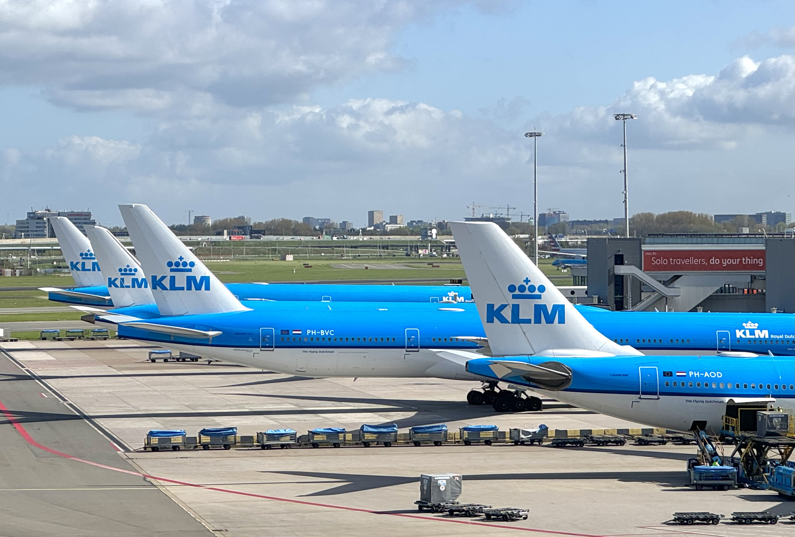 KLM planes at Amsterdam Schiphol Airport AMS