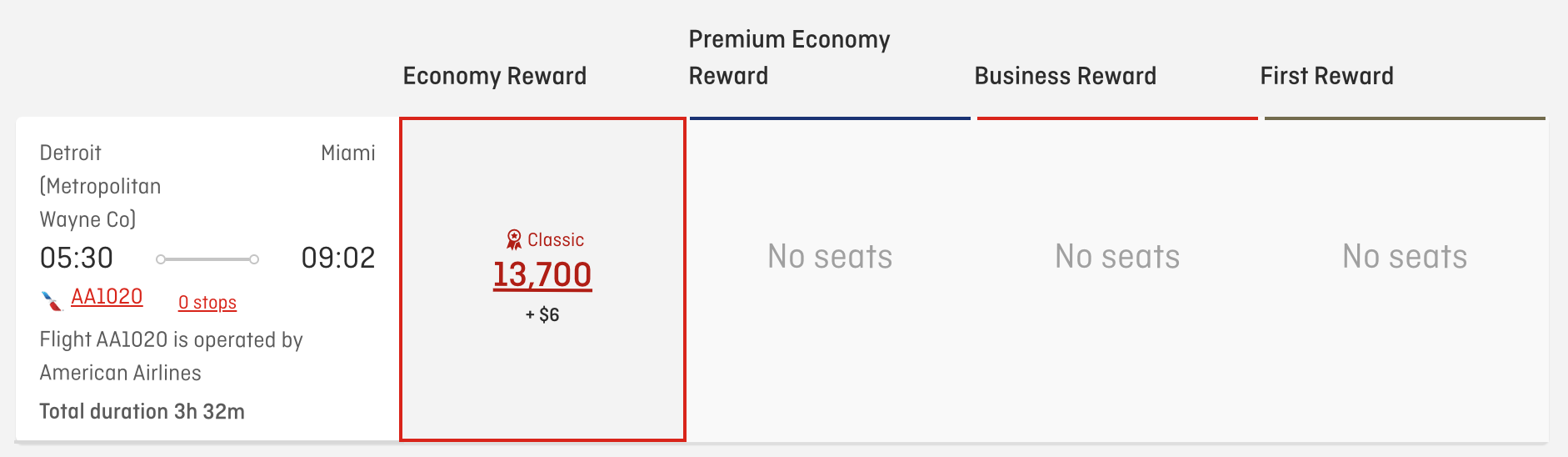 Minneapolis to Miami Award Ticket on the Qantas Website Detroit to Miami Award Ticket on the Qantas Website