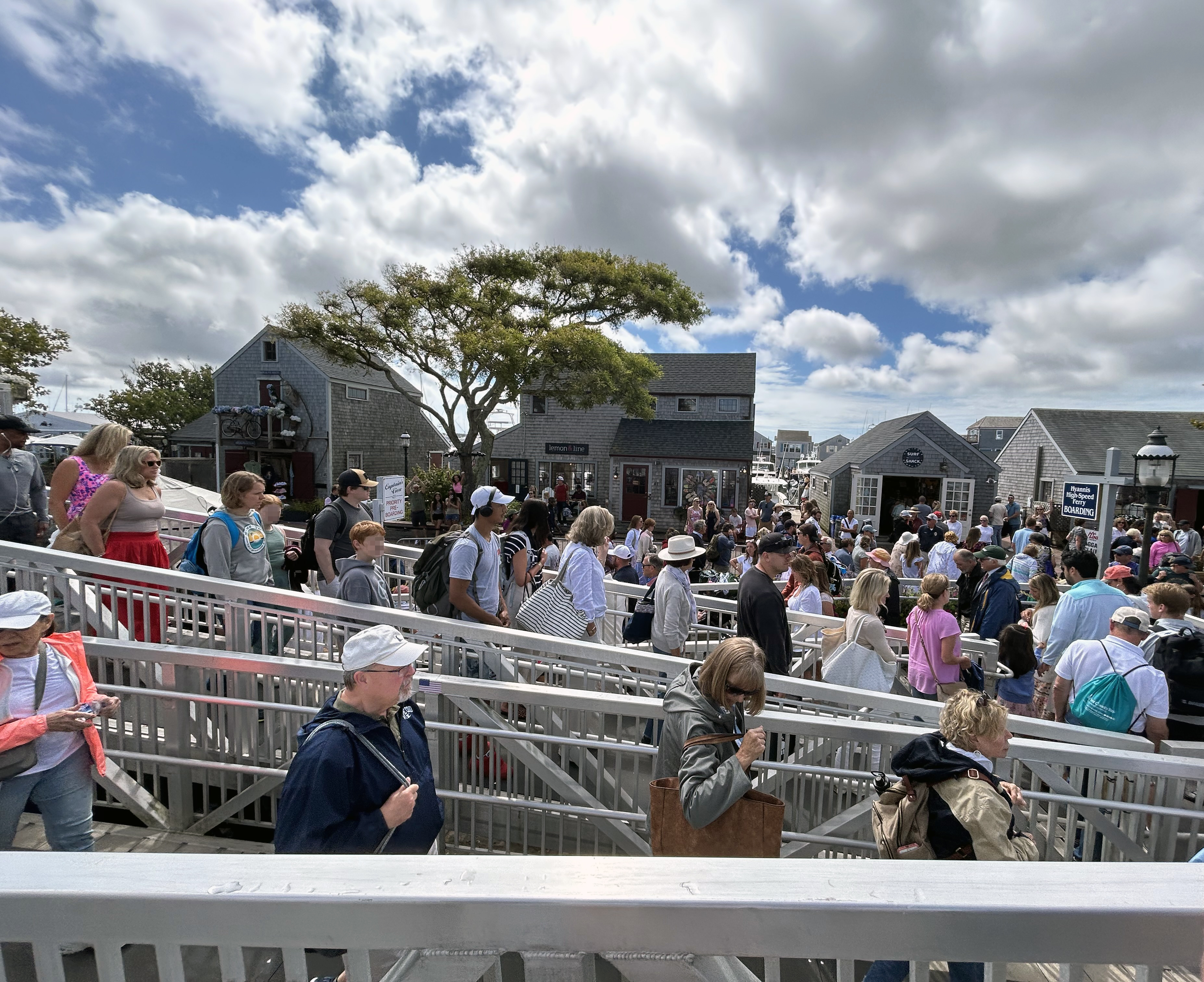 Nantucket ferry arrival crowd
