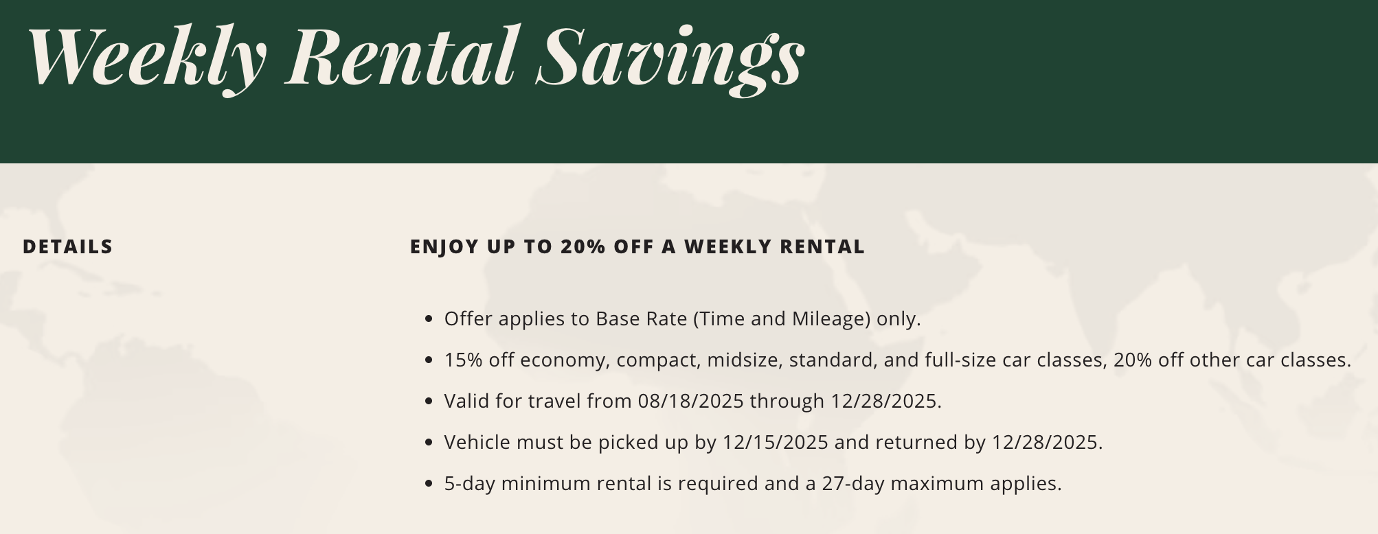 National Car Rental weekly sale 2025
