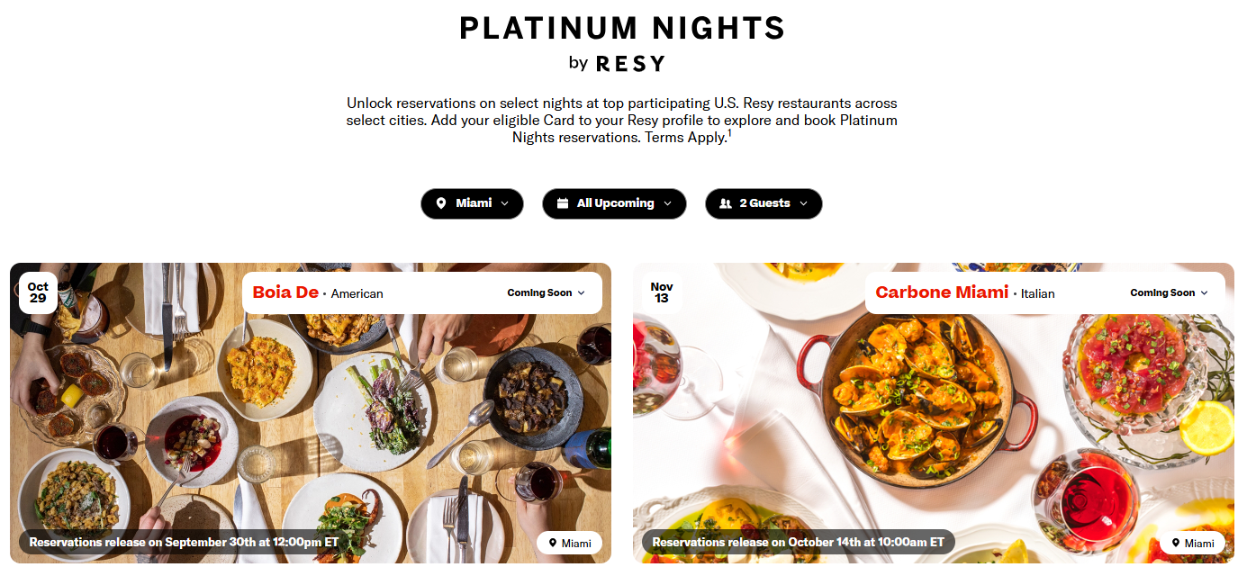 Platinum Nights by Resy website Platinum Nights by Resy website