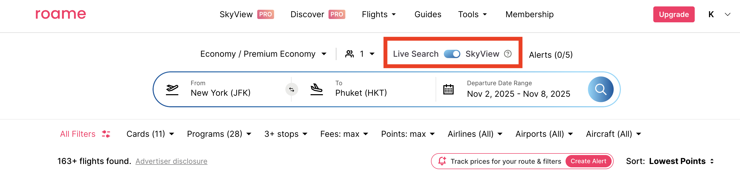 Roame live search vs skyview Roame live search vs skyview