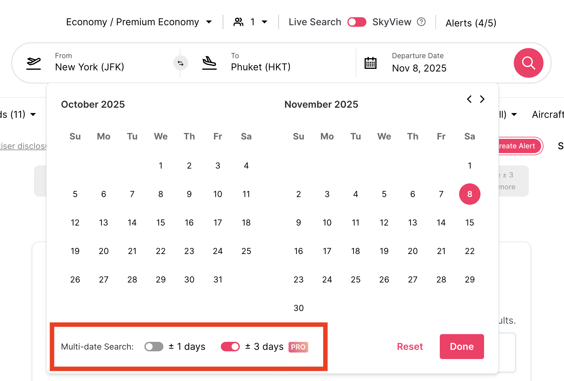 Roame multi day search Roame multi day search