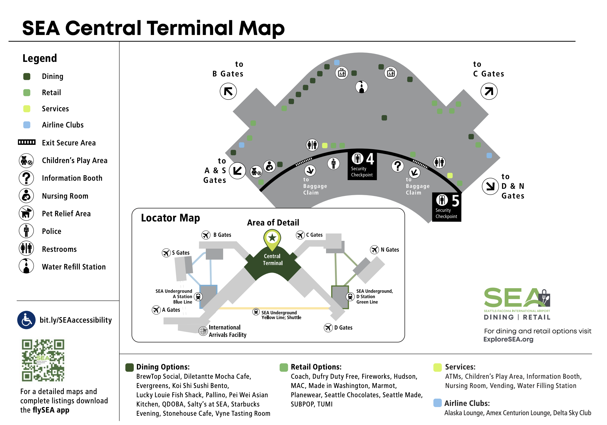 Seattle-Tacoma International Airport Main Terminal Sea Tac terminal map 2025