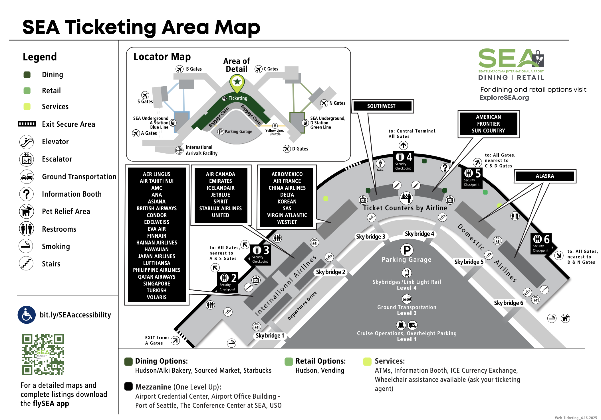 Seattle-Tacoma International Airport Main Terminal Ticketing Sea Tac ticketing map 2025