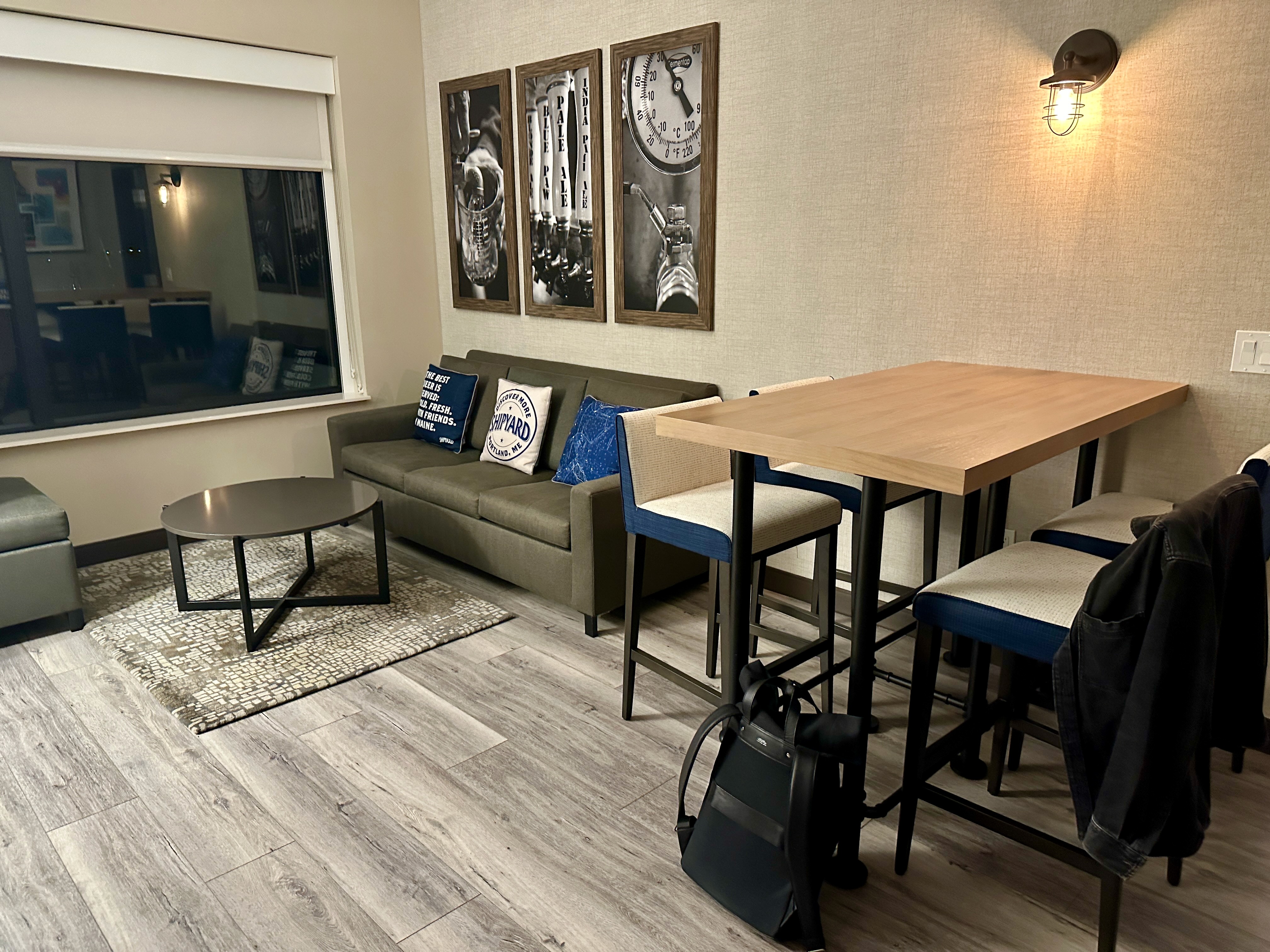 Seating at the Cambria Portland Downtown Hotel