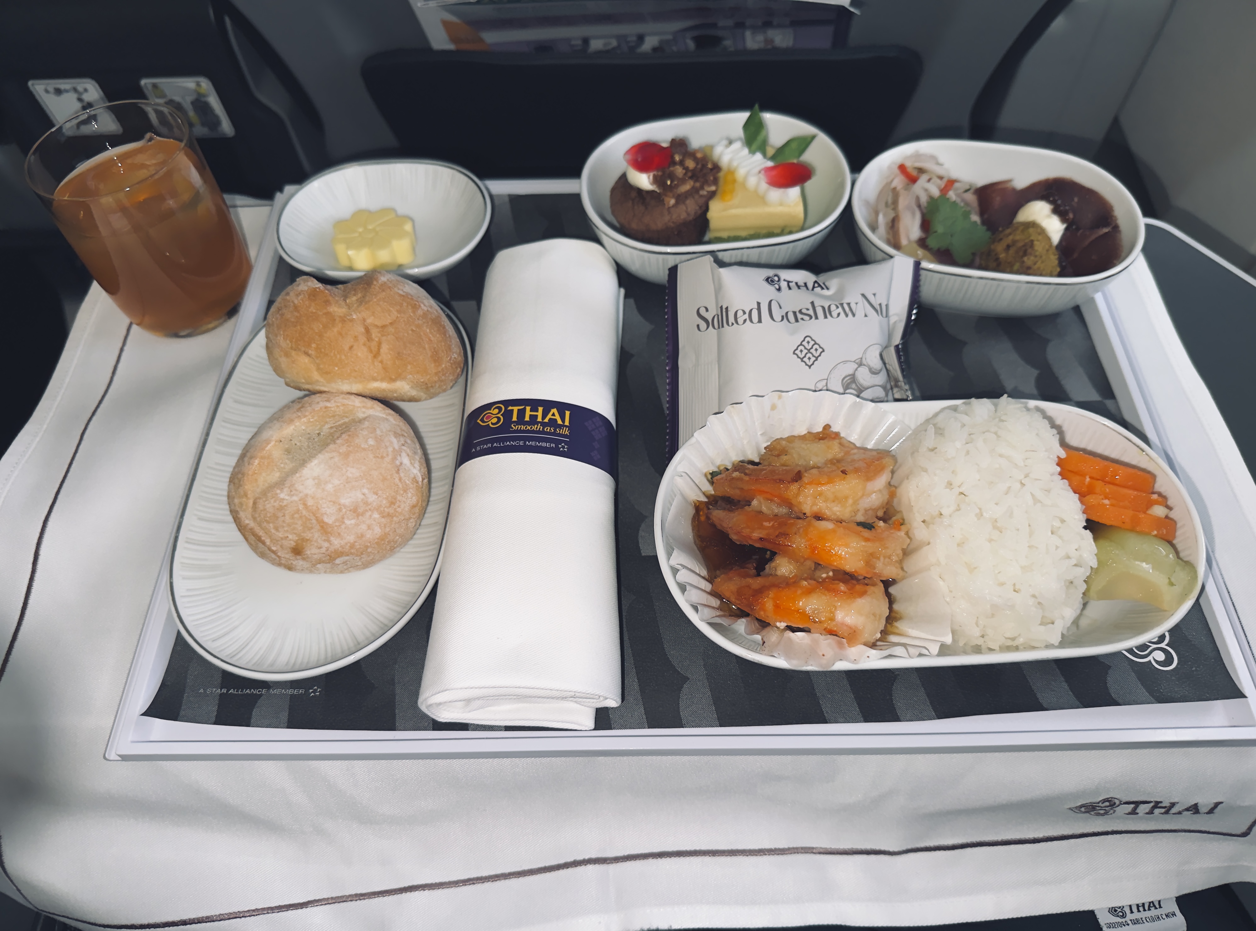 Thai Airways A320 business class meal Thai Airways A320 business class meal