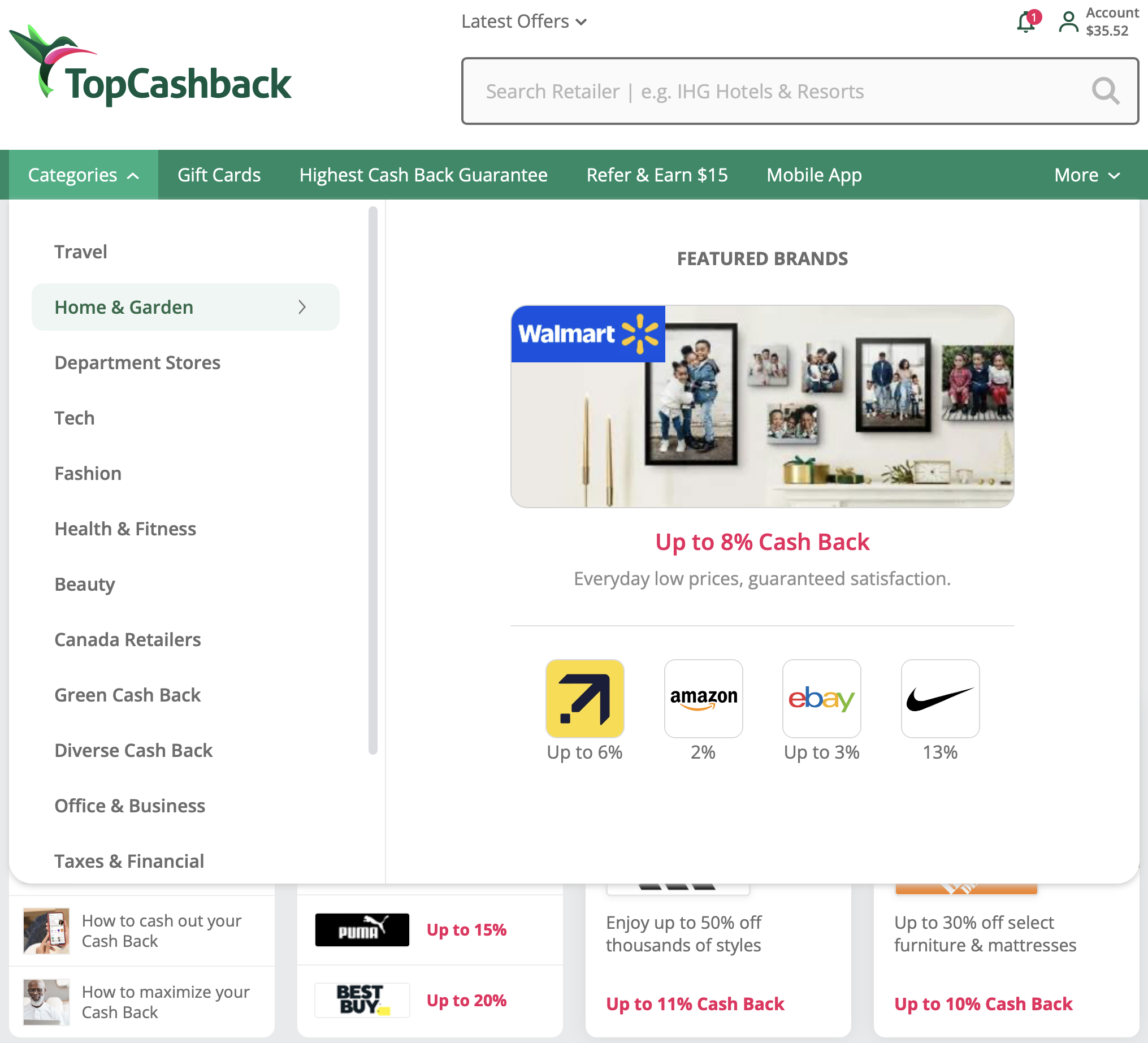 TopCashBack Home Page TopCashBack Home Page