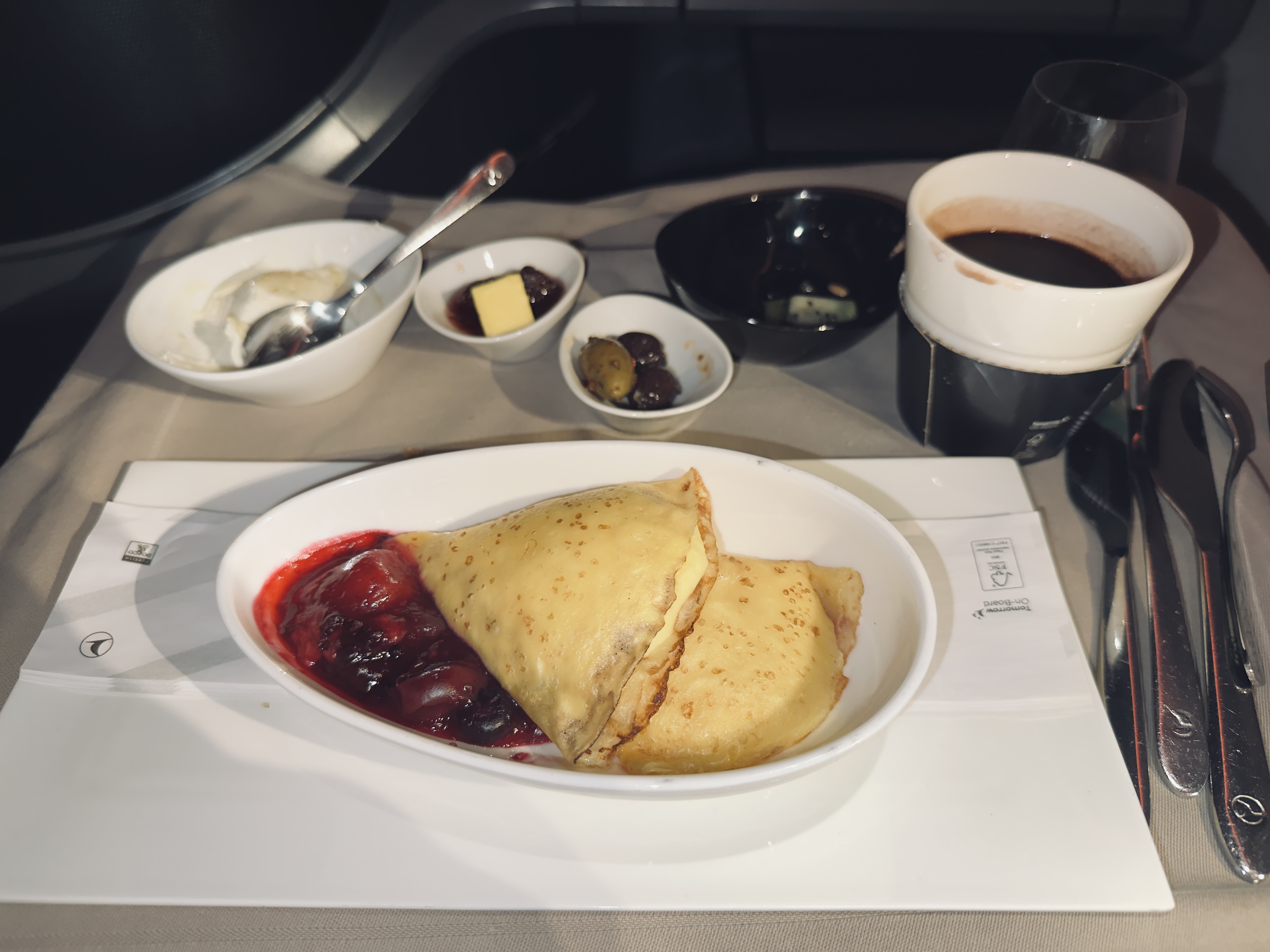 Turkish Airlines business class crepe Turkish Airlines business class crepe